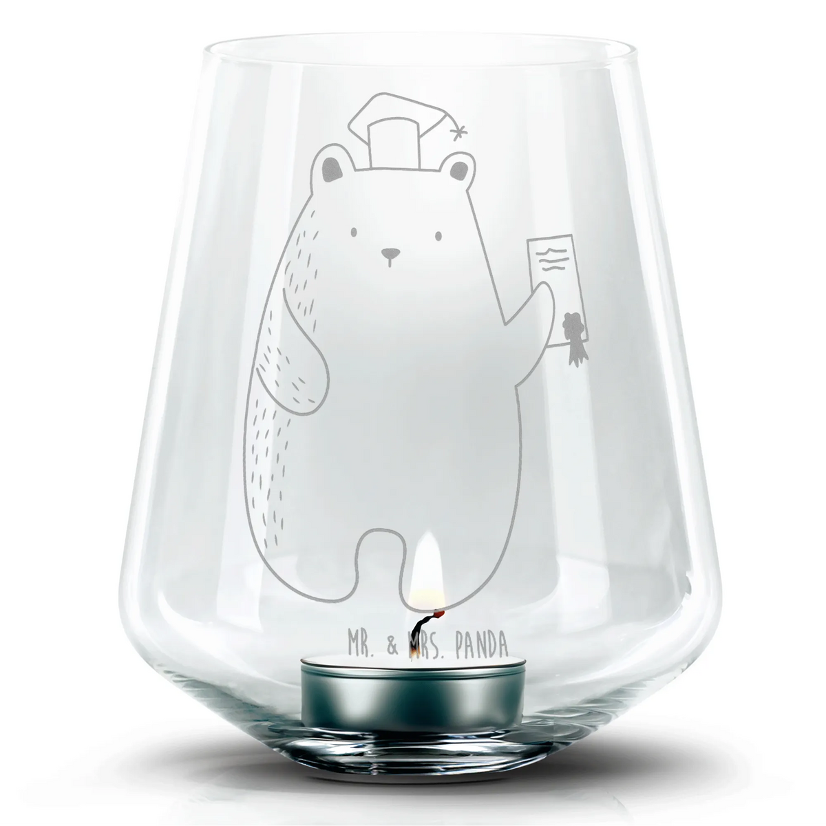 Engraved Wind Light bear Test teddy bear, cuddly toy, certificate, degree, diploma, examination passed, examinations