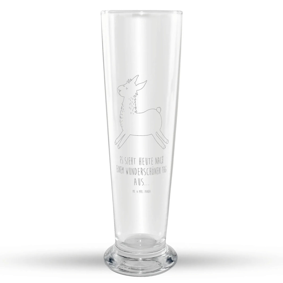 Weizenglas Lama Springen Bier Glas, Weizen Glas, Bierglas, Weißbierglas, Mr & Mrs Panda Weizenglas, Weizenbier Glas, Lama, Alpaka, Prüfung, Lamas, Guten Morgen, Neustart, Lieblingstag, Liebeskummer, Start, Glück, Abitur, Fröhlich, Freundin, Happy Day