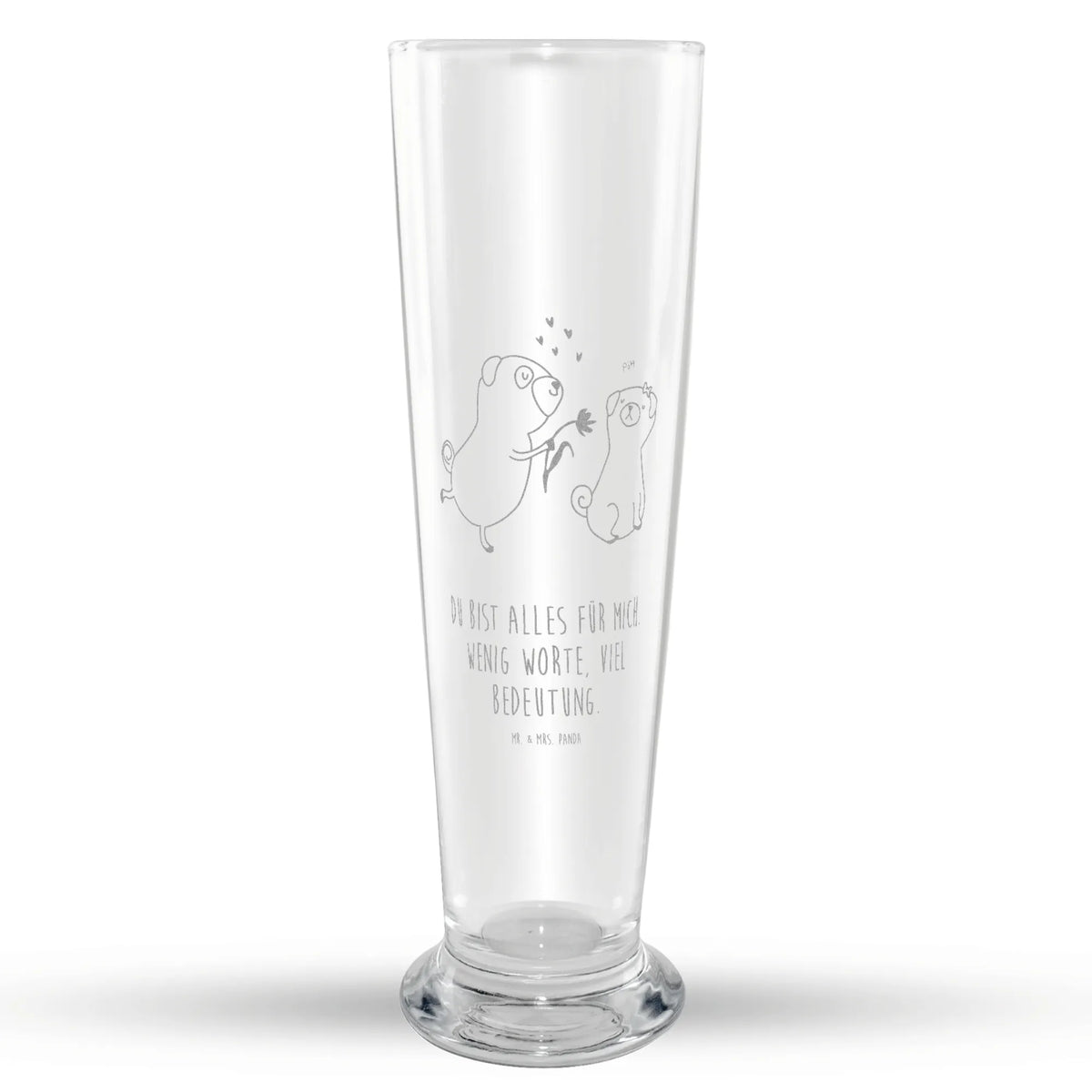 Weizenglas Mops Verliebt Bierglas, Weizen Glas, Bier Glas, Mr & Mrs Panda Weizenglas, Weißbierglas, Weizenbier Glas, Hund, Hunderasse, Hundebesitzer, Hundemotiv, Haustier, Tierliebhaber, Sprüche, Geschenk Freund, Möpse, Mops, Verliebt, Liebesspruch. Verlobt, Liebe, Hundeliebe, Partner