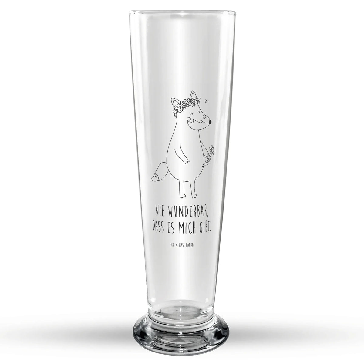 Weizenglas Fuchs Blumen Mr & Mrs Panda Weizenglas, Weizen Glas, Weizenbier Glas, Weißbierglas, Bierglas, Bier Glas, Fuchs, Freundin, Ich, Blume, Liebe, Blumen, Freundinnen, Fox, Mich, Blumenmädchen, Selbstliebe, Freude, Fuchsmädchen, Füchse, Motivation, Liebesbeweis