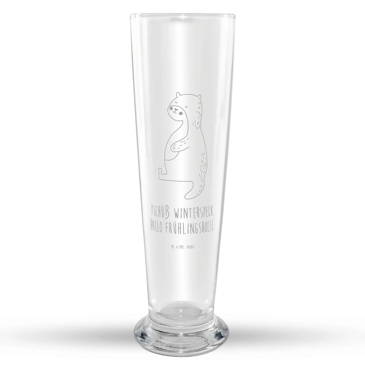 Weizenglas Otter Bauch Weizenbier Glas, Bier Glas, Weizen Glas, Bierglas, Mr & Mrs Panda Weizenglas, Weißbierglas, Otter, Fischotter, Seeotter, Otter Seeotter See Otter