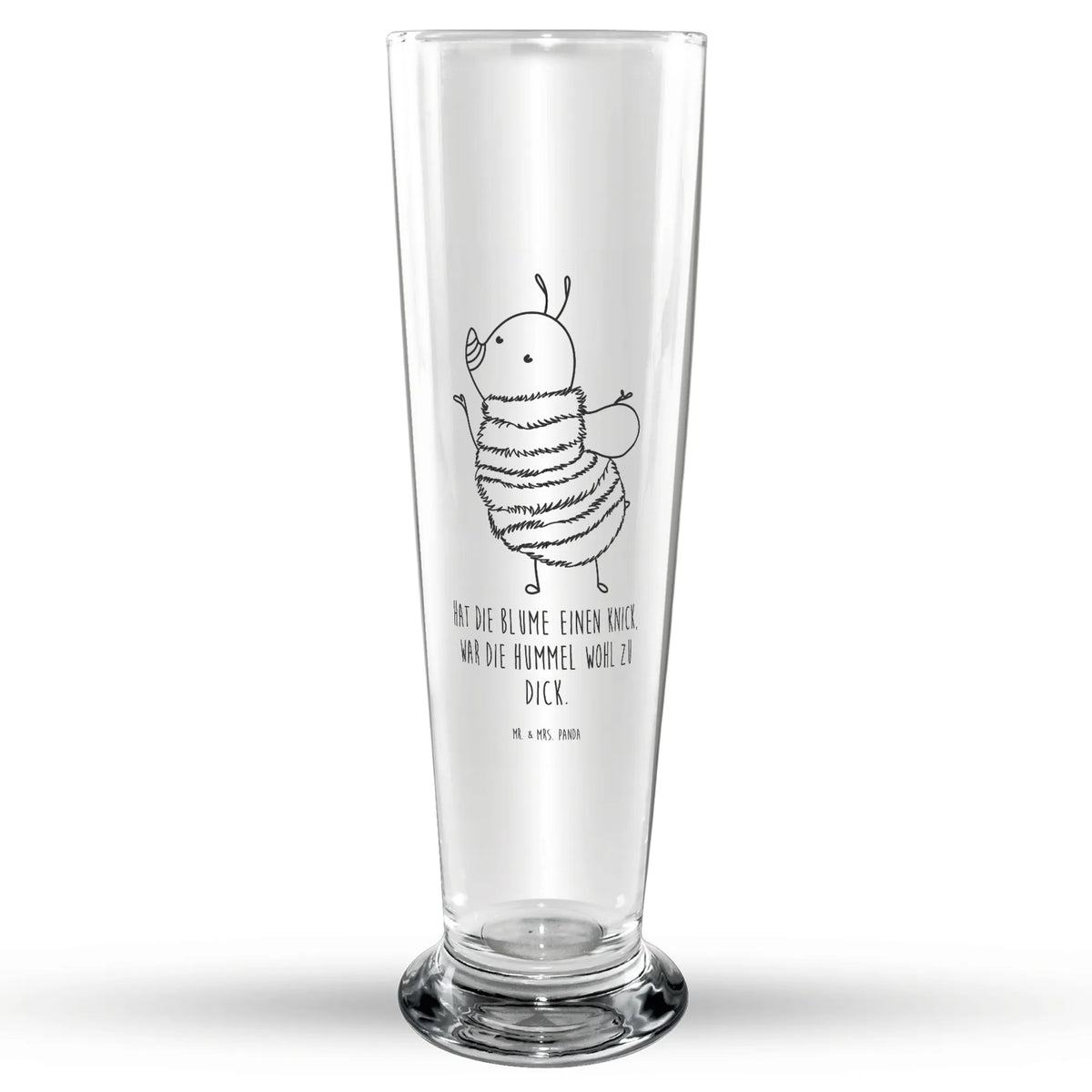Weizenglas Hummel flauschig Bierglas, Bier Glas, Weizen Glas, Weißbierglas, Mr & Mrs Panda Weizenglas, Weizenbier Glas, Lustige Sprüche, Tiere, Tiermotive, Gute Laune, Biene, Hummel, Natur, Flauschig, Blume