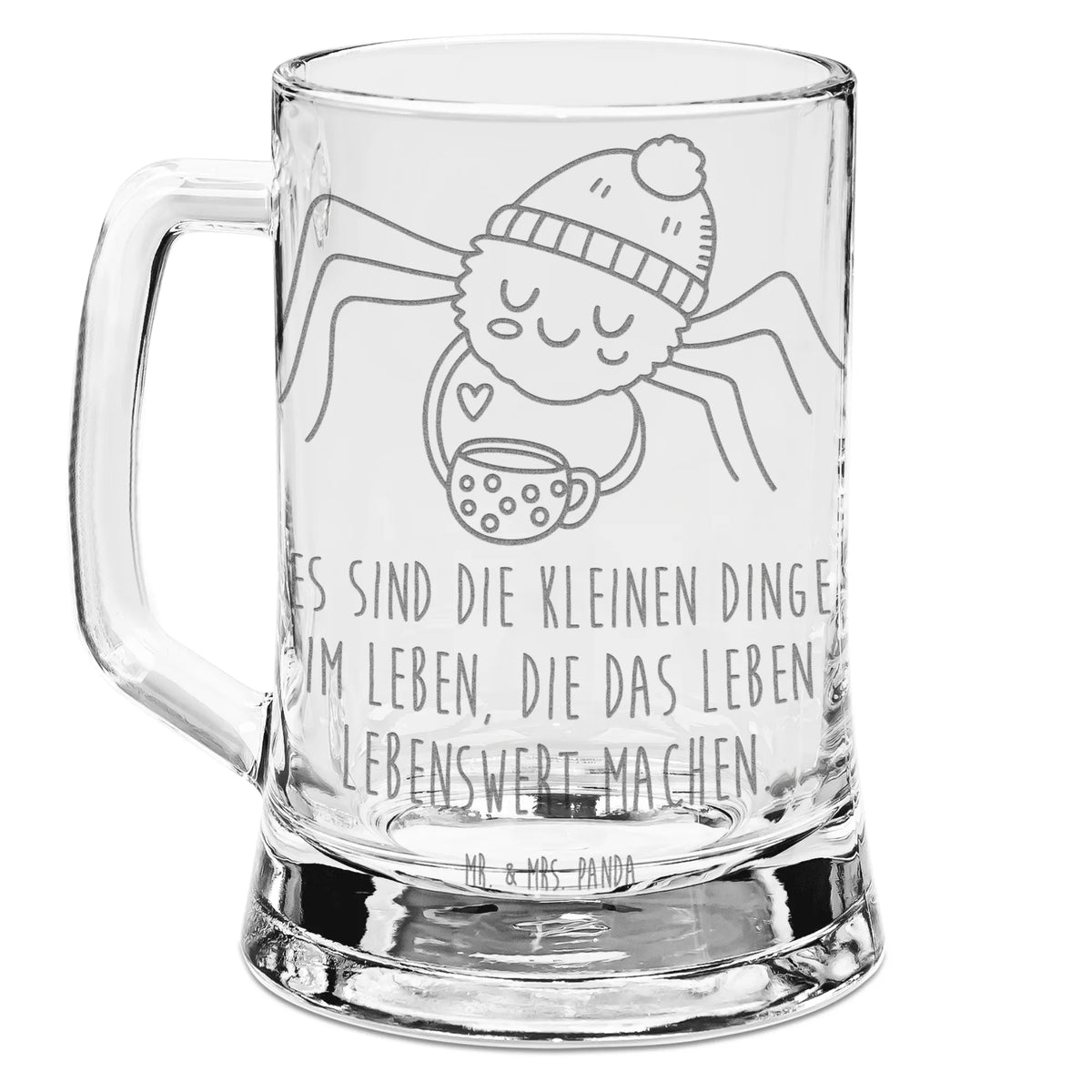 Gravur Bierkrug Spinne Agathe Kaffee