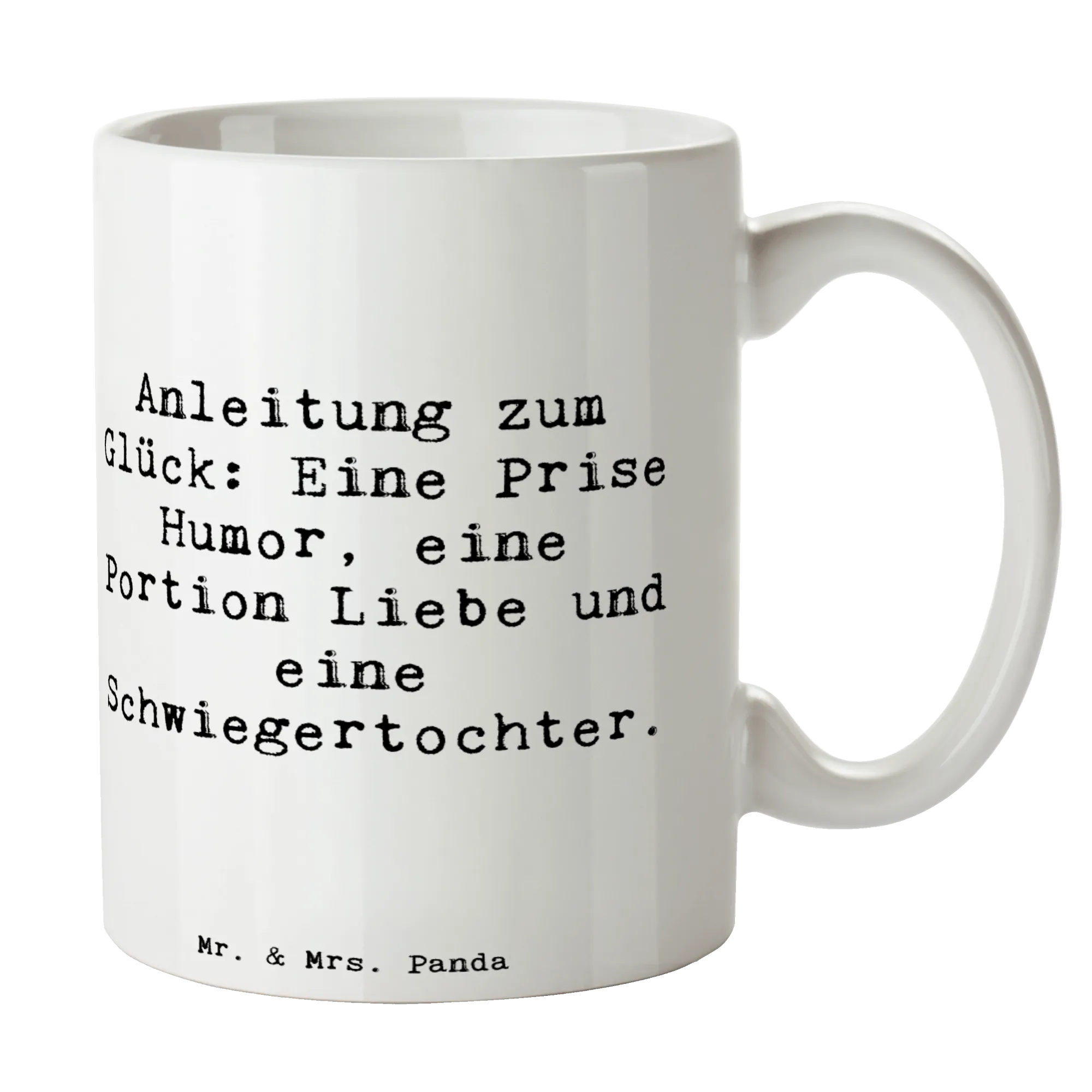 Mug Saying Anleitung zum Glück: Eine Prise Humor, eine Portion Liebe und eine Schwiegertochter. Father's Day, Mother's Day