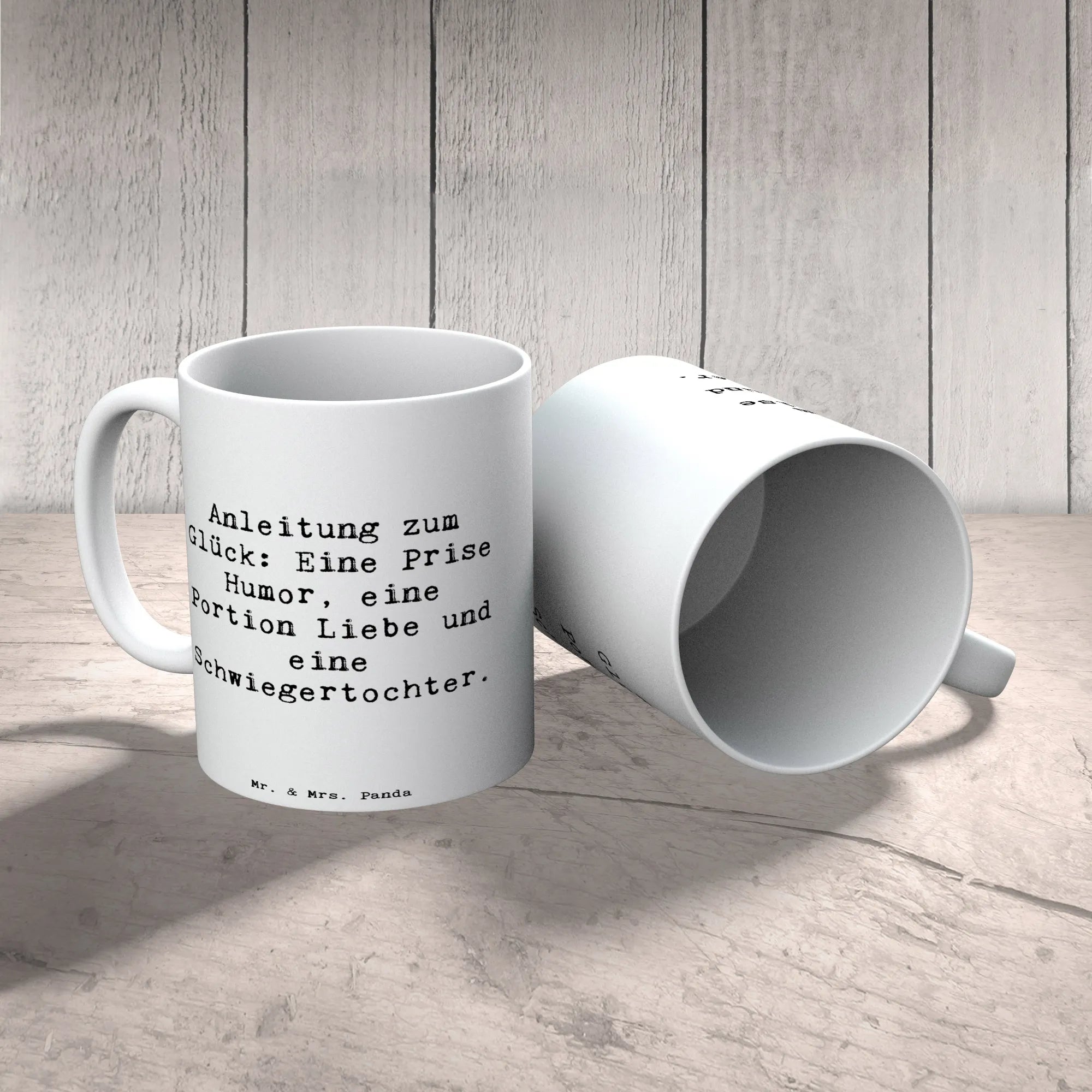 Mug Saying Anleitung zum Glück: Eine Prise Humor, eine Portion Liebe und eine Schwiegertochter. Father's Day, Mother's Day