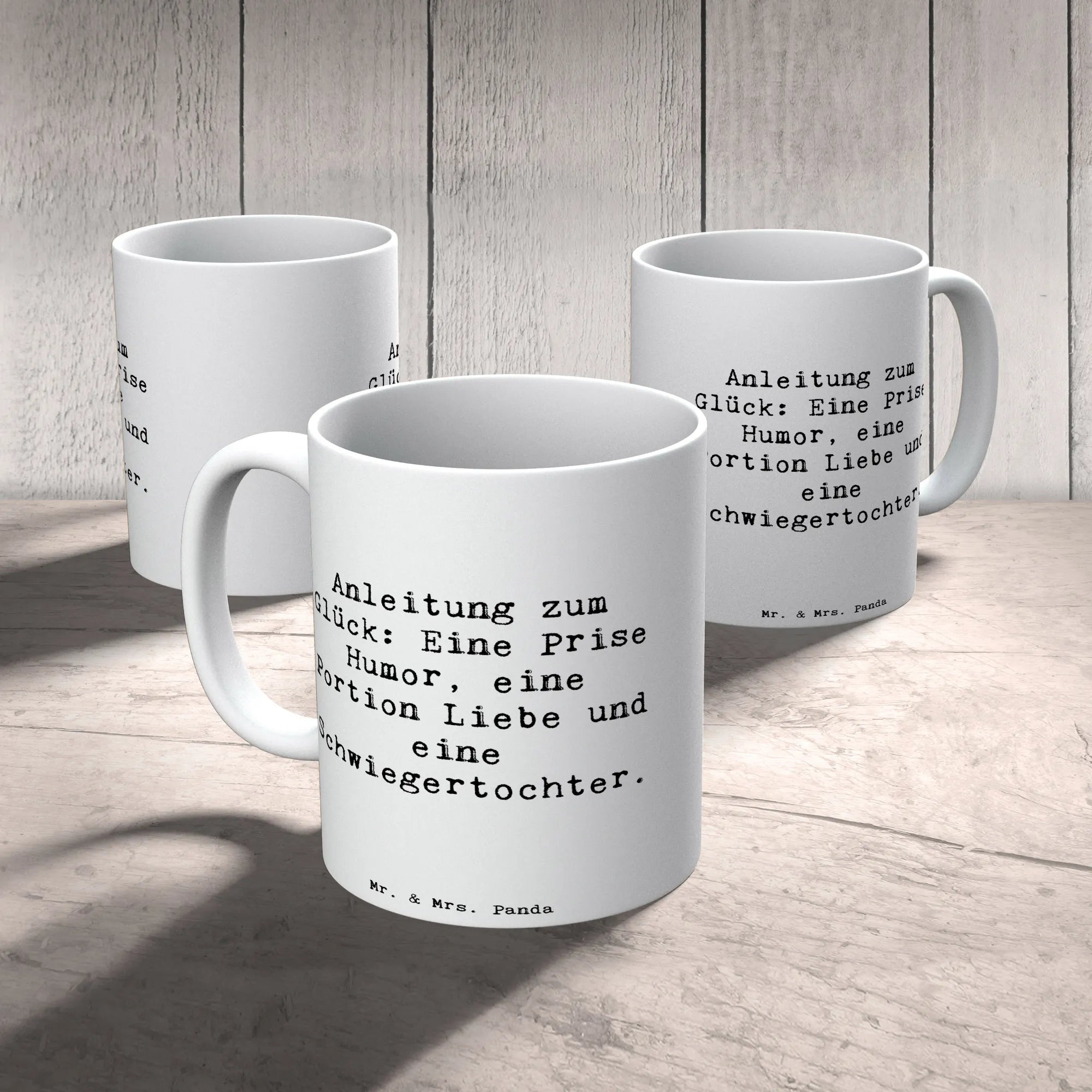 Mug Saying Anleitung zum Glück: Eine Prise Humor, eine Portion Liebe und eine Schwiegertochter. Father's Day, Mother's Day