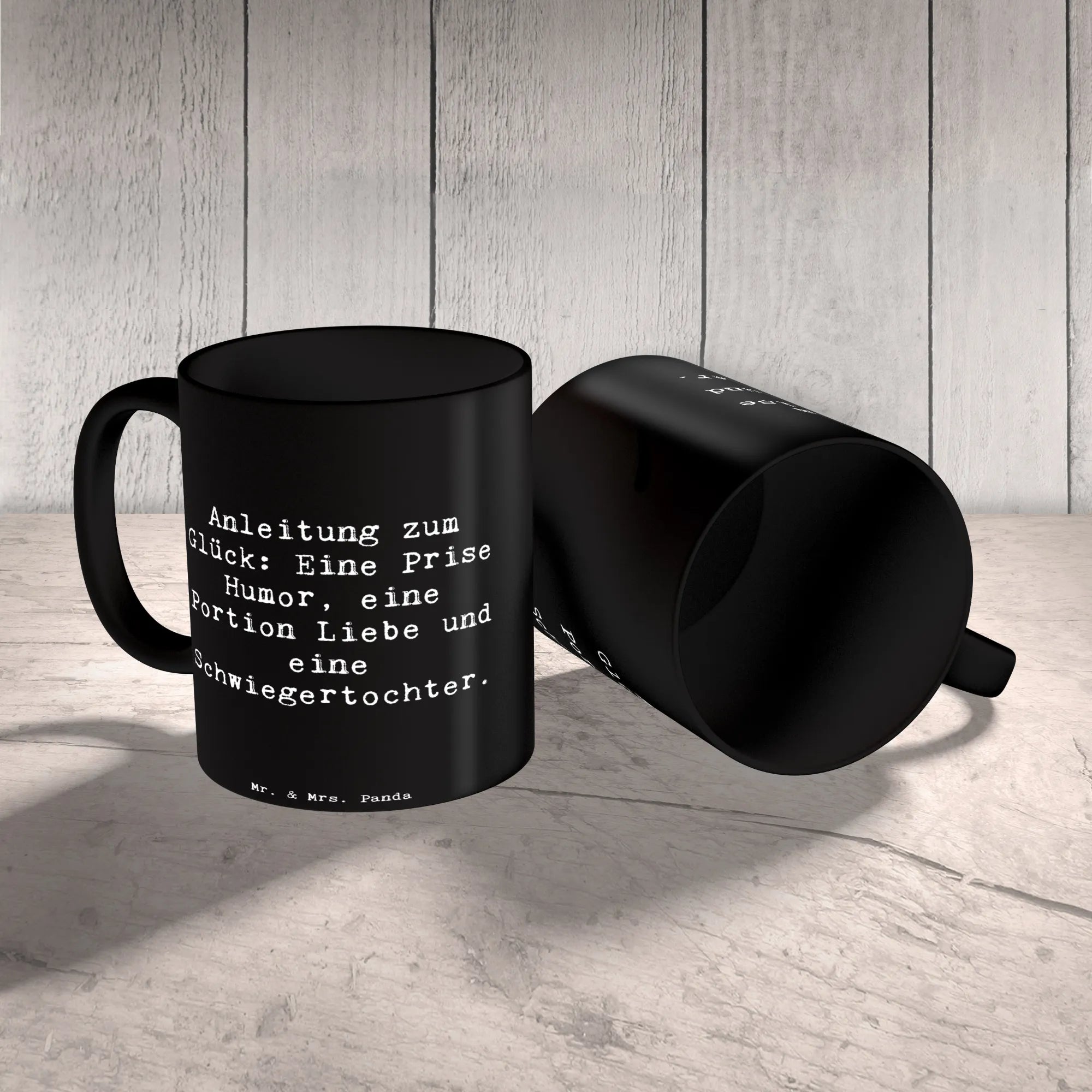 Mug Saying Anleitung zum Glück: Eine Prise Humor, eine Portion Liebe und eine Schwiegertochter. Father's Day, Mother's Day