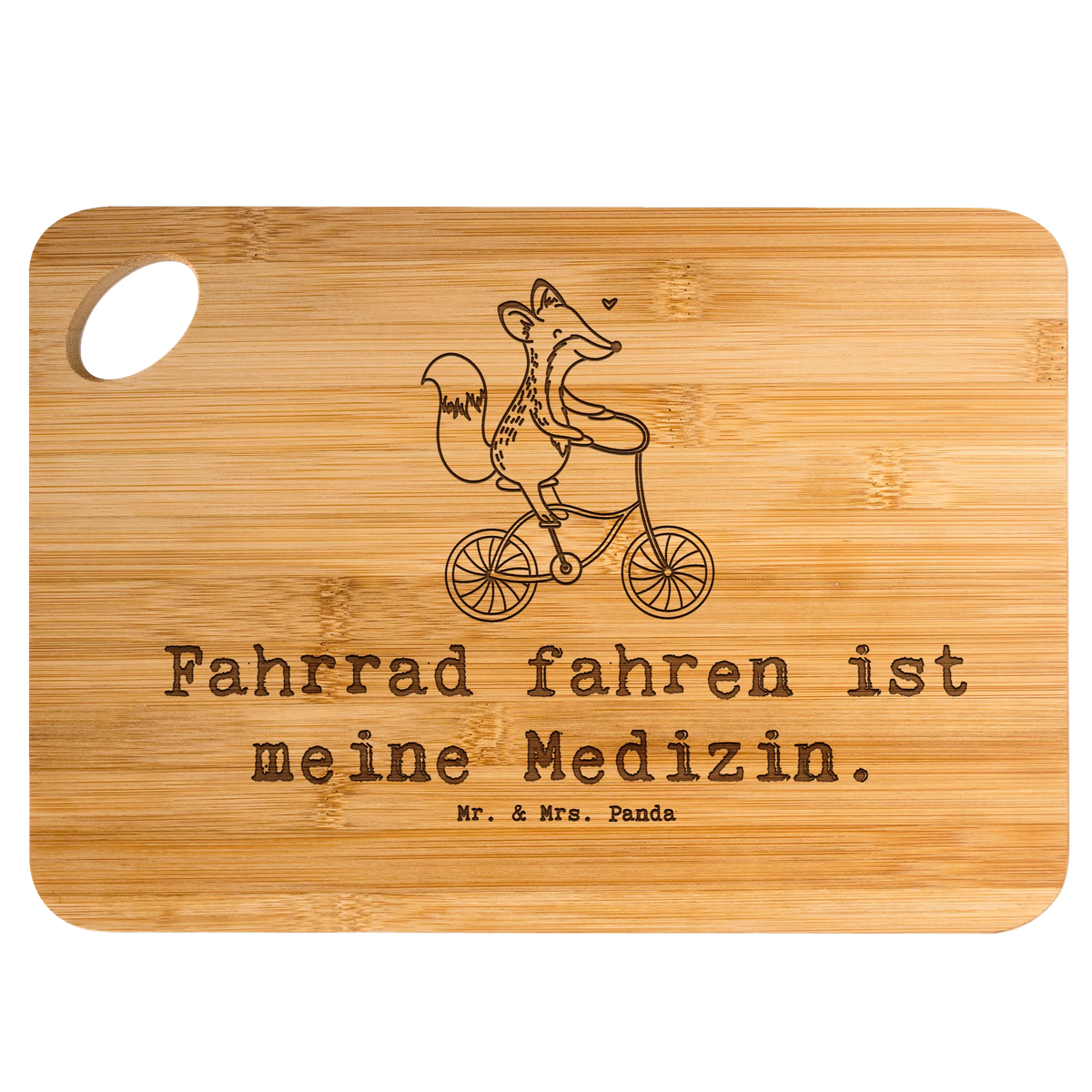 Bamboo chopping board Fox cycle cutting block, wood, slices, breakfast board, board, solid, dulcimer, engraving, nature, cutting board, robust, kitchen, kitchen board, carving board, breakfast, bamboo, Gift, sport, hobby, giving, thank you, award, profit, athlete, mountain biking, cycling, Biking, trekking