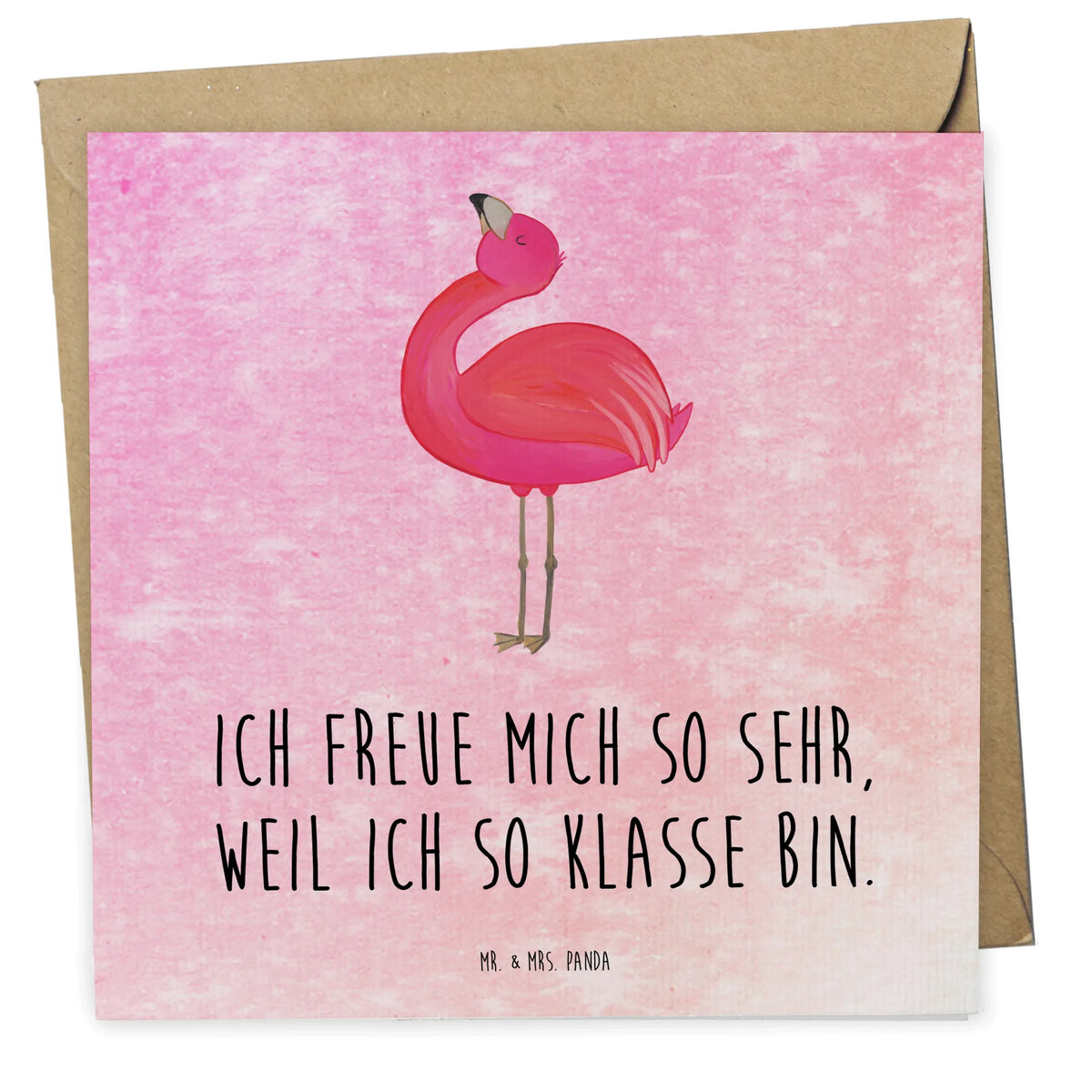 Deluxe Card flamingo Proud Glückwunschkarte, Grußkarte, anlasskarte, Klappkarte, faltkarte, doppelkarte, Flamingo, Selbstakzeptanz, Tochter, Schwester, Selbstliebe, Freundin, Mama, Stolz, Beste Freundin, Freude