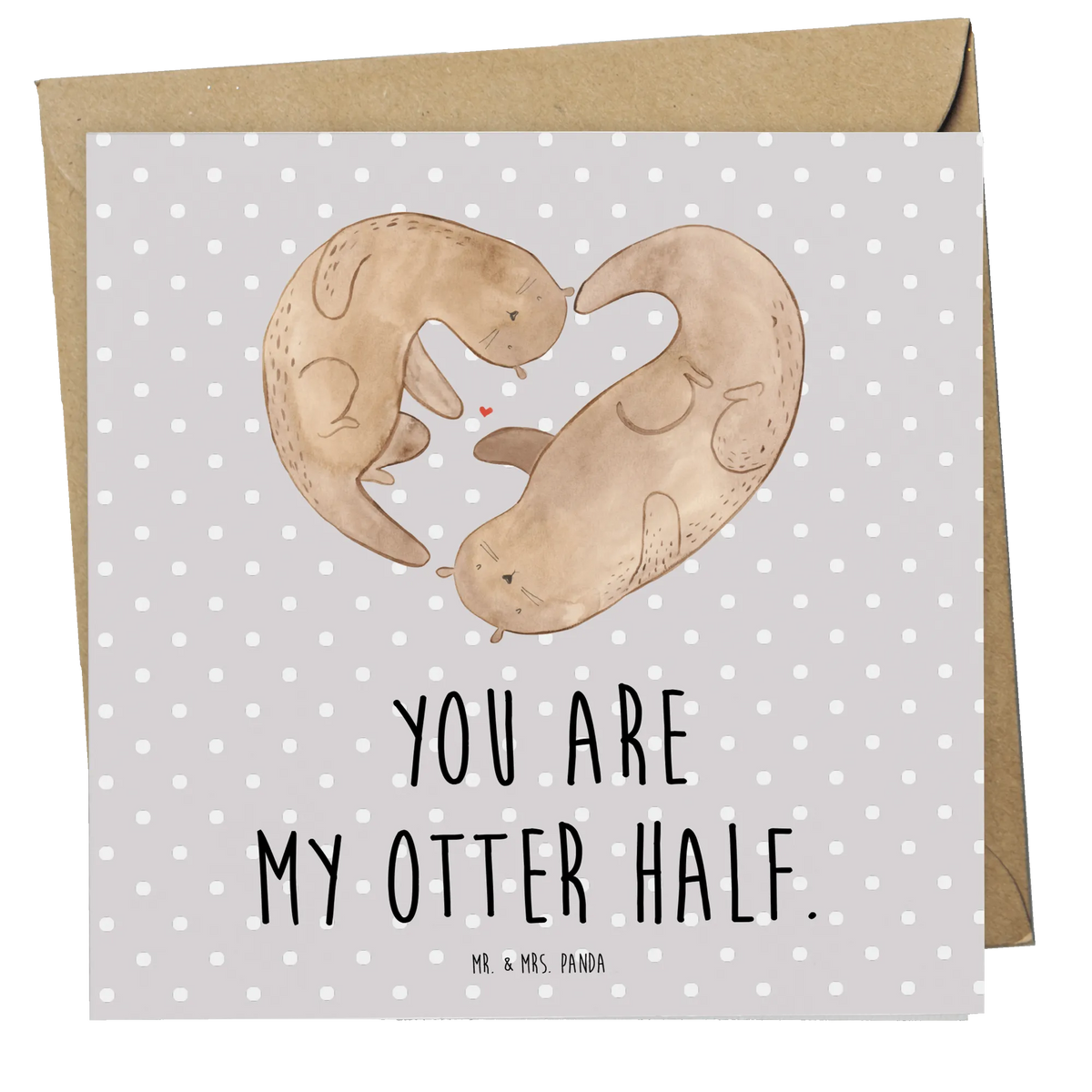 Deluxe Karte Otter Herz Klappkarte, anlasskarte, Grußkarte, faltkarte, doppelkarte, Glückwunschkarte, Otter, Fischotter, Seeotter, Liebe, Herz, Bessere Hälfte, Liebesbeweis, Jahrestag, Liebesgeschenk, Love You, Hochzeitstag, Verlobung, Gemeinsames Leben