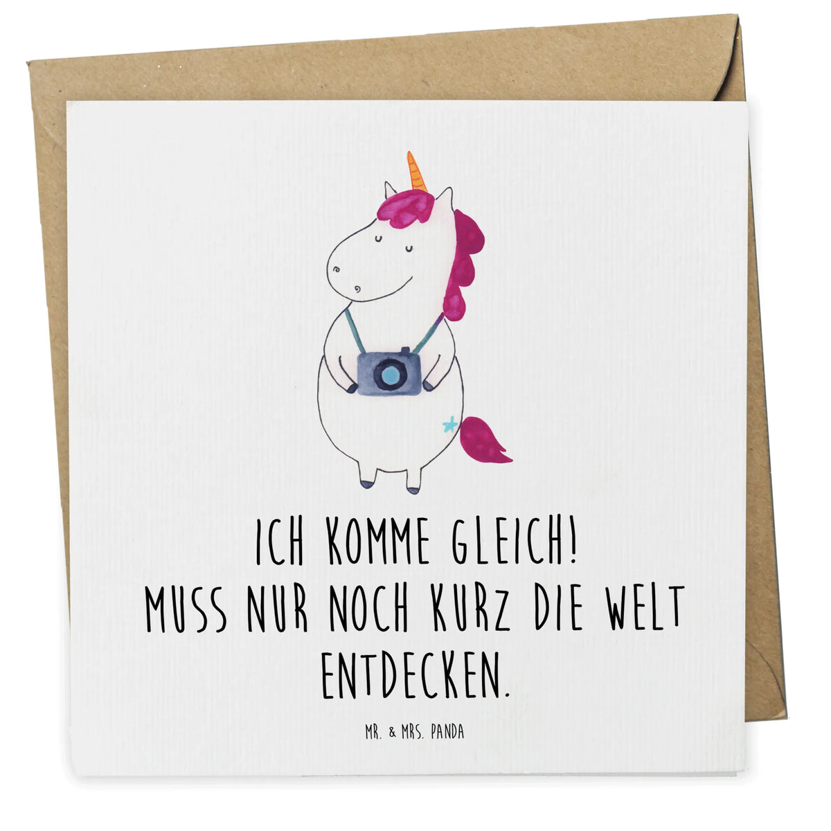 Deluxe Karte Einhorn Fotograf doppelkarte, faltkarte, Klappkarte, Grußkarte, anlasskarte, Glückwunschkarte, Unicorn, Einhorn, Einhörner, Einhorn Deko, Weltreise, Urlaub, Weltenbummler, Fotograf, Fotografie, Städtereise, Tourist, Reisen, Reise, Kamera, Kurztrip