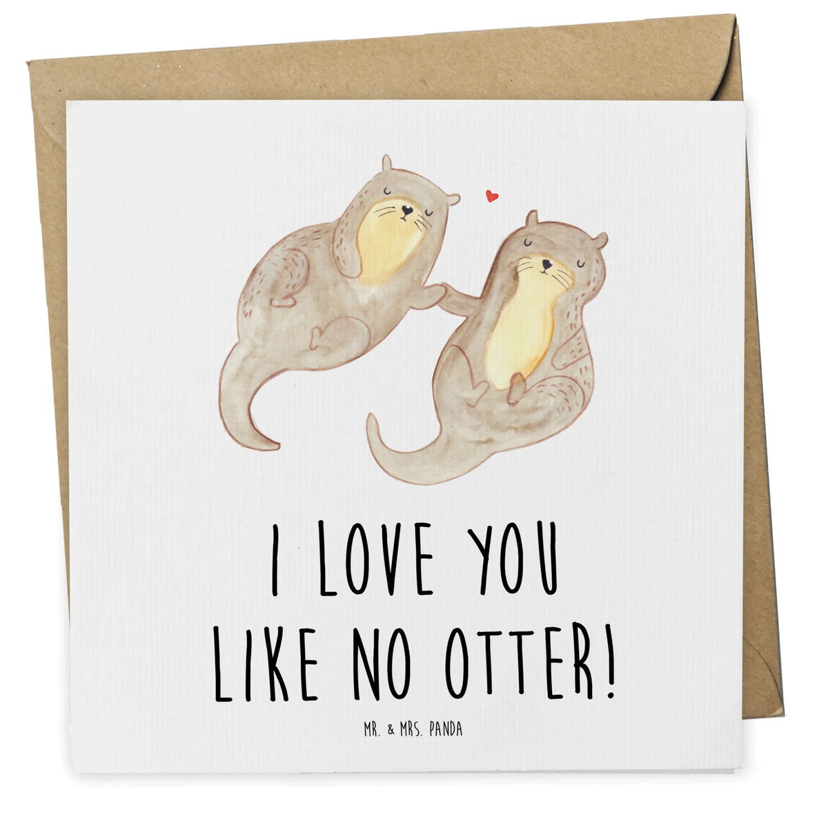 Deluxe Karte Otter Hände halten anlasskarte, doppelkarte, faltkarte, Klappkarte, Grußkarte, Glückwunschkarte, Fischotter, Seeotter, Otter, Otter Seeotter See Otter
