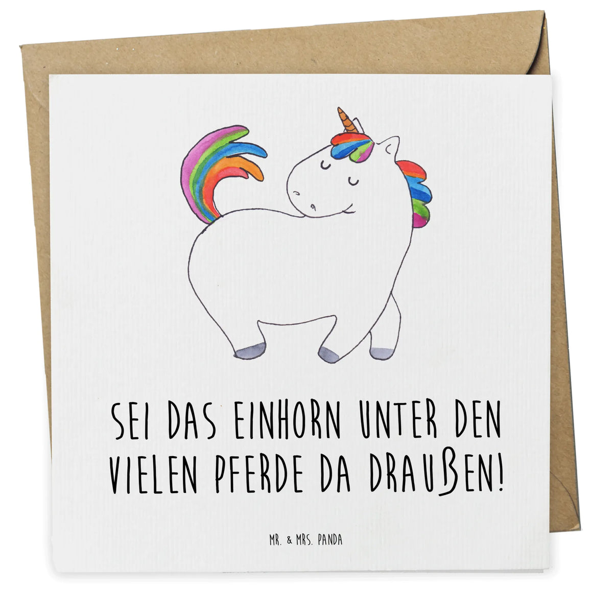 Deluxe Karte Einhorn Stolzieren Klappkarte, faltkarte, Grußkarte, Glückwunschkarte, anlasskarte, doppelkarte, Unicorn, Einhorn, Einhörner, Einhorn Deko, Freundin, Geschenk, Reiter, Stolz, Pferd, Bunt, Anders, Reiten