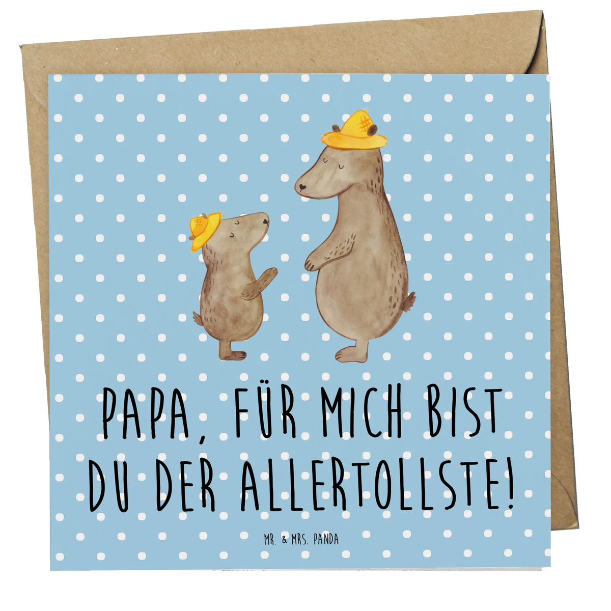 Deluxe Karte Bären mit Hut doppelkarte, Klappkarte, faltkarte, anlasskarte, Grußkarte, Glückwunschkarte, Oma, Opa, Muttertag, Familie, Schwester, Bruder, Vatertag, Mama, Papa, Dad, Family, Kinder, Paps, Söhne, Kind, Daddy, Vater-Sohn, Papi, Lieblingsmensch, Vorbild, Bären, Vater, Sohn, Bär