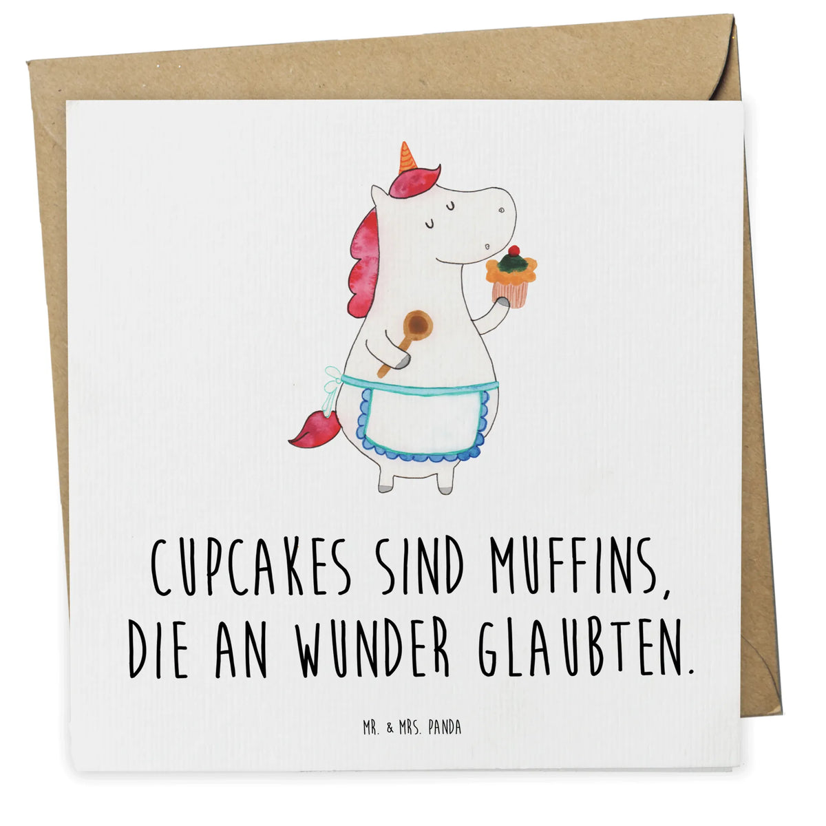 Deluxe Karte Einhorn Küche faltkarte, Grußkarte, doppelkarte, Klappkarte, Glückwunschkarte, anlasskarte, Unicorn, Einhorn, Einhörner, Einhorn Deko, Hobbykoch, Kuchen, Bäckerin, Träumen, Backen, Torte, Koch, Muffin, Motivation, Träumer