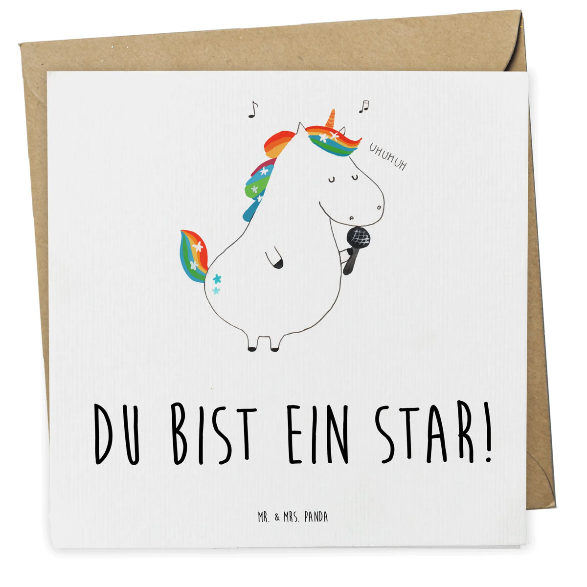 Deluxe Karte Einhorn Sänger Grußkarte, Glückwunschkarte, anlasskarte, Klappkarte, doppelkarte, faltkarte, Unicorn, Einhorn, Einhörner, Einhorn Deko, Geburtstag, Konfetti, Party, Glitzer, Fest, Freundin, Feier, Disco, Sängerin, Sänger