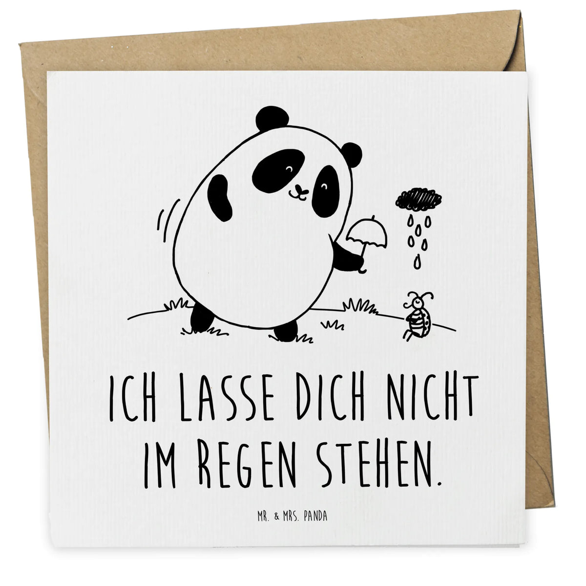Deluxe Karte Panda Zusammenhalt doppelkarte, Klappkarte, Glückwunschkarte, Grußkarte, faltkarte, anlasskarte