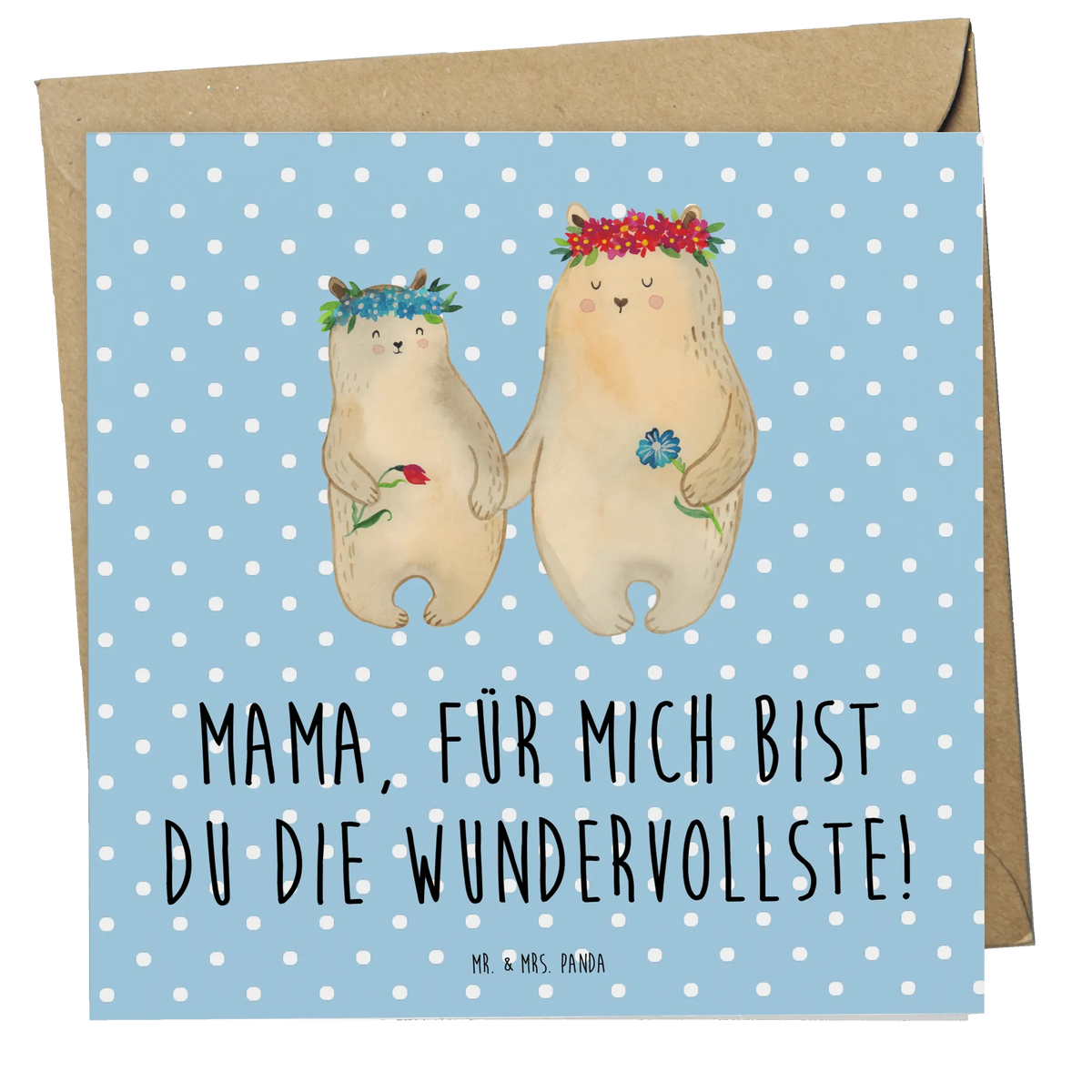 Deluxe Karte Bären mit Blumenkranz Glückwunschkarte, anlasskarte, Grußkarte, doppelkarte, faltkarte, Klappkarte, Oma, Opa, Muttertag, Familie, Schwester, Bruder, Vatertag, Mama, Papa, Lieblingsmama, Kinder, Family, Bären, Mutter, Mutti, Lieblingsmensch, Bär, Töchter, Kind, Tochter, Beste Mutter, Vorbild, Geschenk Mama. Muttertag, Weltbeste Mama, Mami
