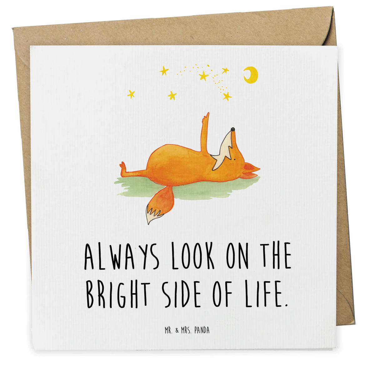 Deluxe Card Fox Stars forest wildlife, animal lover, clever as a fox, foxes, Saying positive, words of consolation, Romance, Saying beautiful