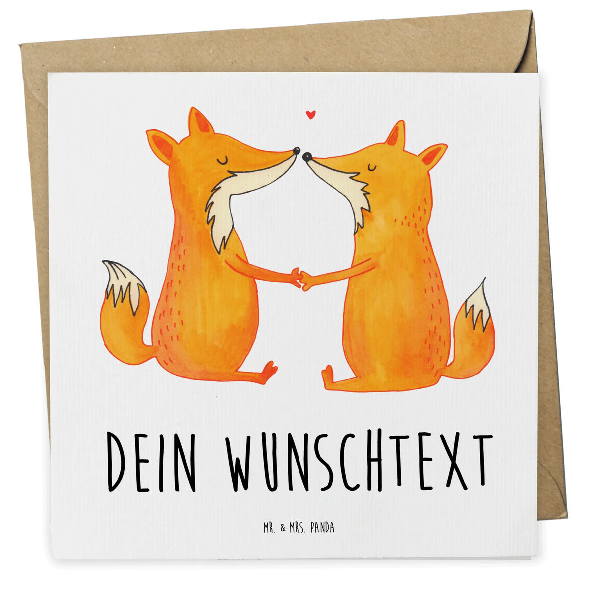 Personalized Deluxe Card foxes Love animal lover, foxes, forest wildlife, clever as a fox, couple, wife, husband, boyfriend, girlfriend, proof of love, lovers, marriage, fiancée