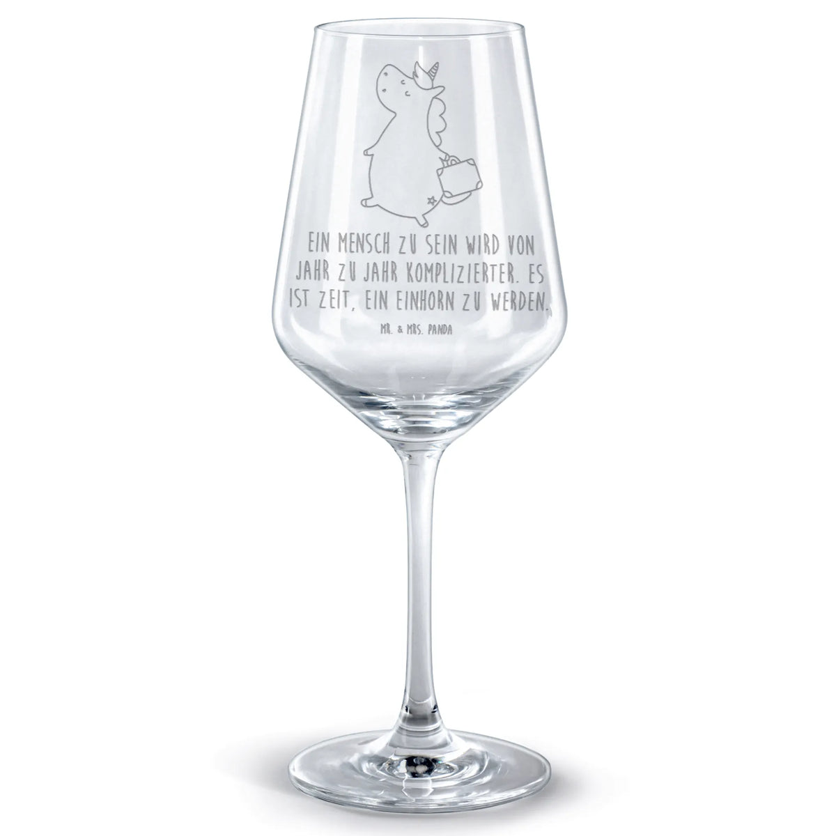 Rotwein Glas Einhorn Koffer