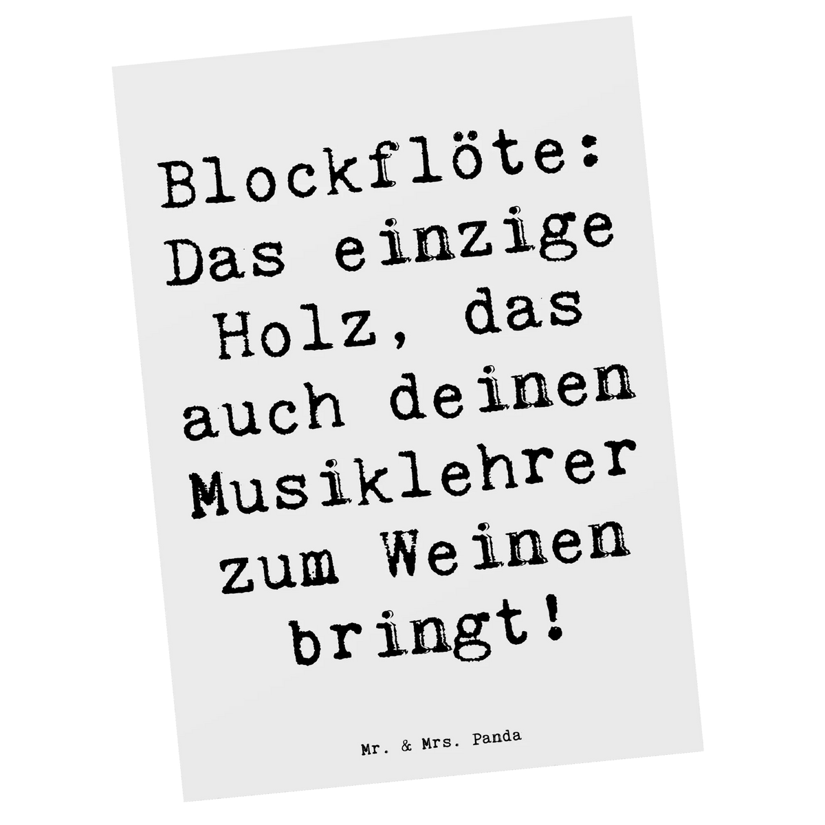 Postkarte Spruch Blockflöte Humor