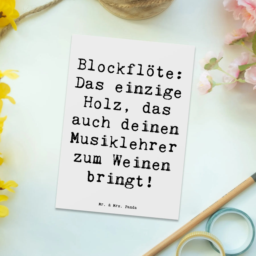 Postkarte Spruch Blockflöte Humor