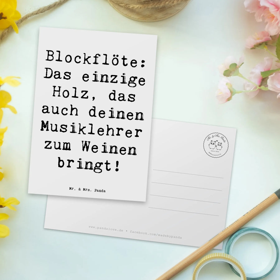Postkarte Spruch Blockflöte Humor