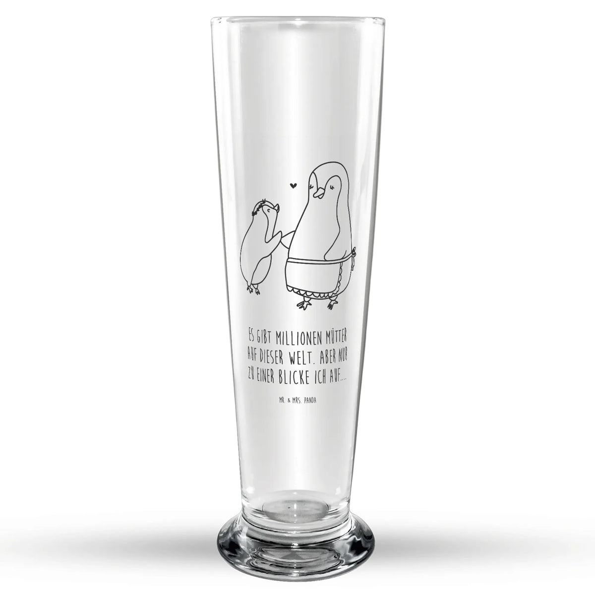 Bierglas Pinguin mit Kind Bierglas, Glasbierglas, Trinkglas, Bier Glas, Glasbecher, Bierbecher, Muttertag, Vatertag, Mama, Papa, Oma, Opa, Familie, Schwester, Bruder, Mutter, Geburststag, Mutti, Geschenk, Mami