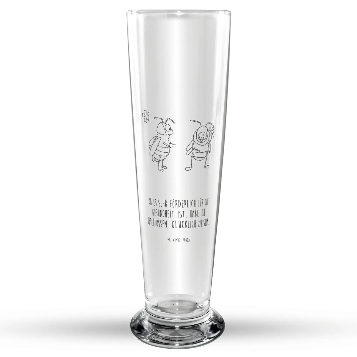 Bierglas Hummeln Kleeblatt Bierglas, Bier Glas, Bierbecher, Glasbierglas, Glasbecher, Trinkglas, Lustige Sprüche, Tiere, Tiermotive, Gute Laune, Biene Deko, Biene, Spruch Fröhlich, glücklich sein, Spruch Positiv, Hummel, glücklich Werden, Spruch schön
