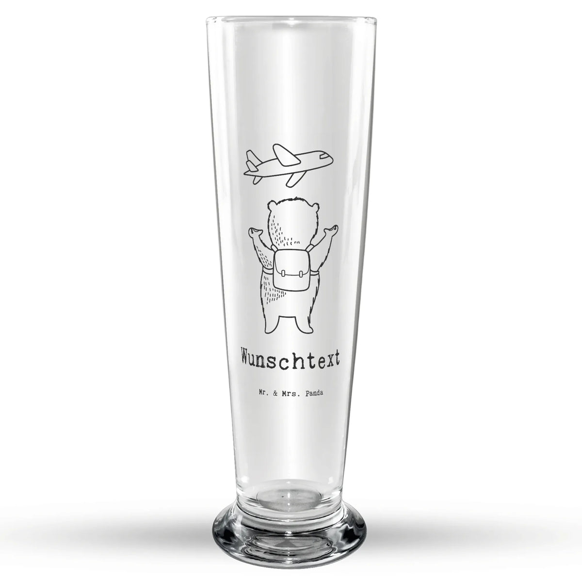Personalisiertes Bierglas Bär Reisen