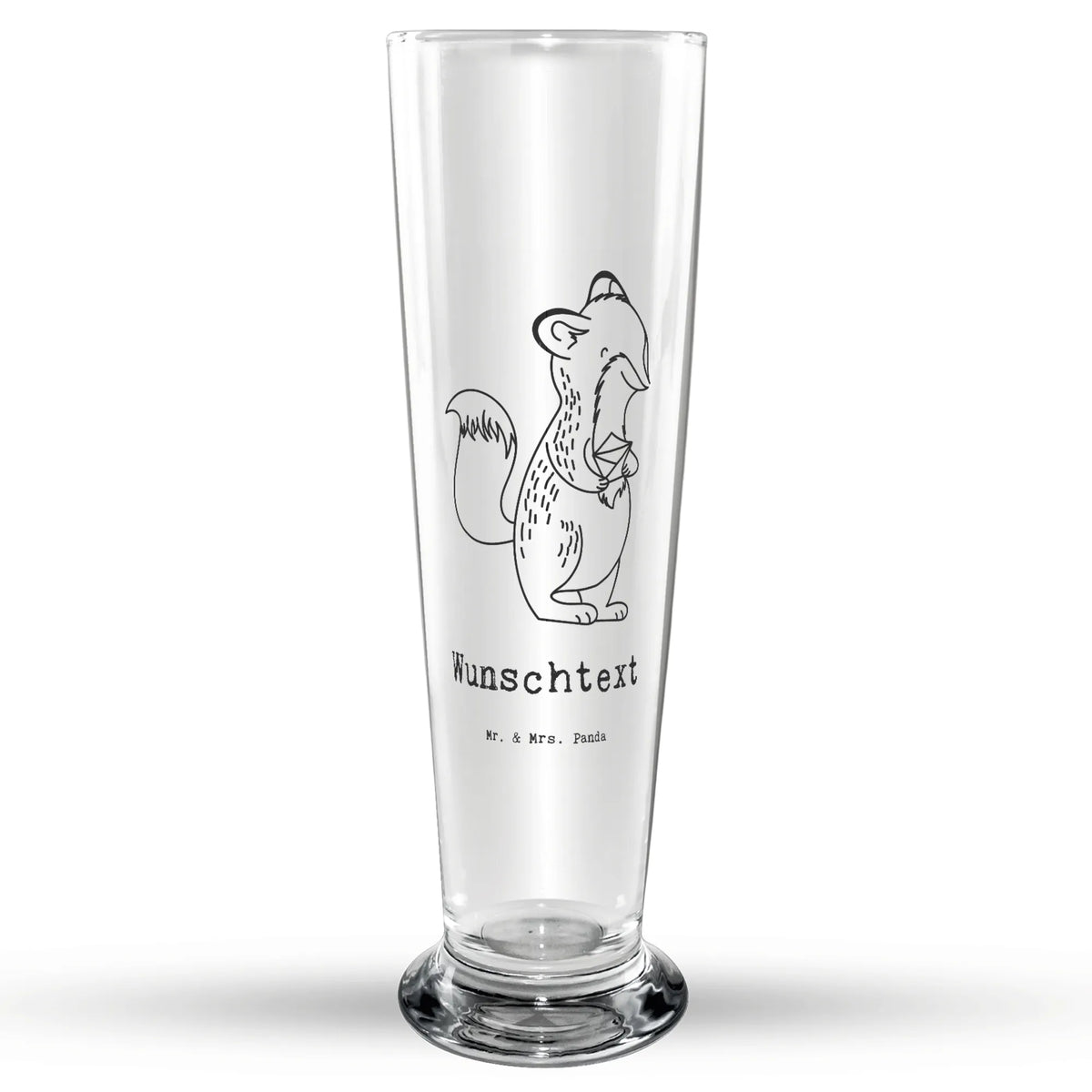 Personalisiertes Bierglas Fuchs Origami