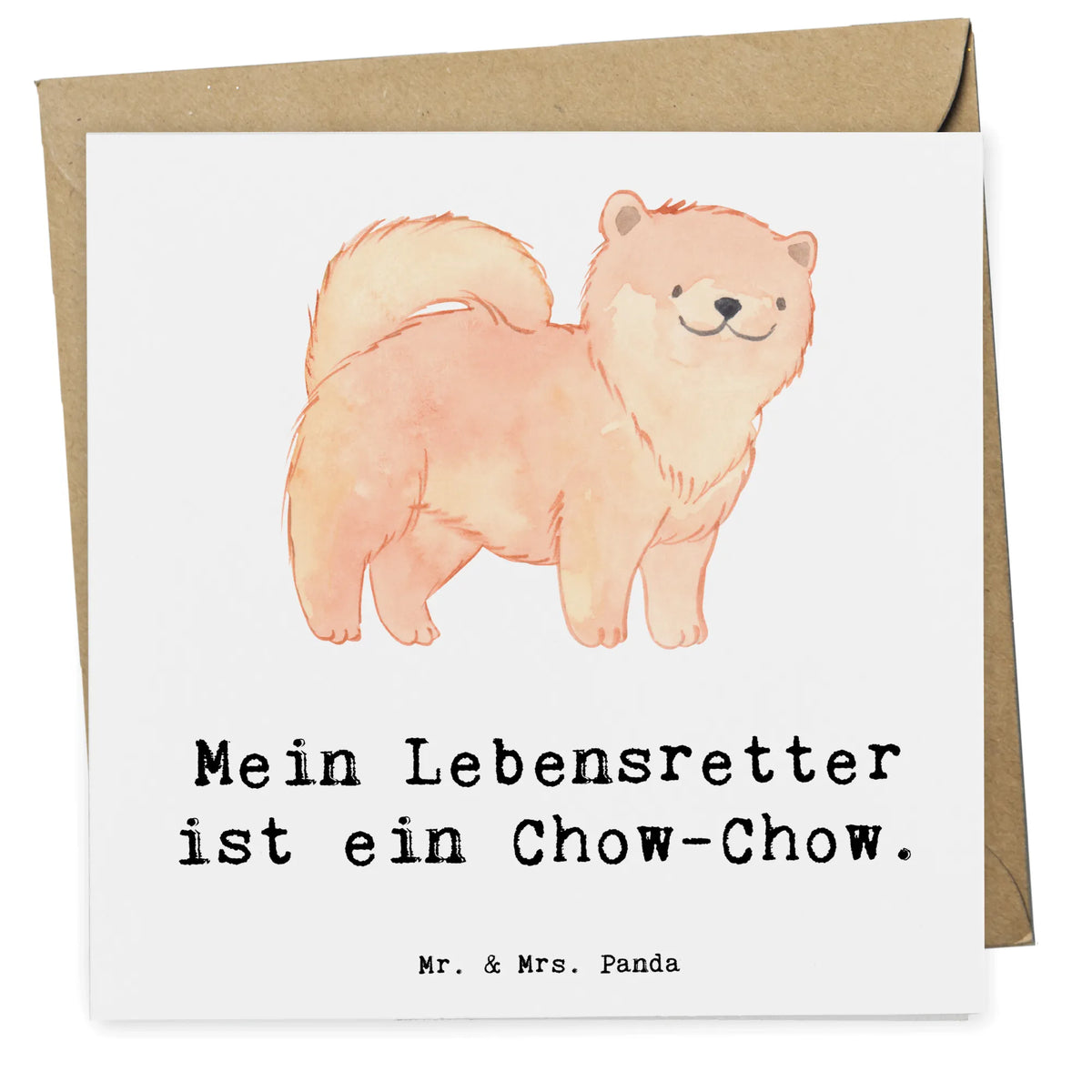 Deluxe Karte Chow-Chow Lebensretter faltkarte, doppelkarte, Klappkarte, anlasskarte, Glückwunschkarte, Grußkarte, Geschenk, Schenken, Hunderasse, Rassehund, Hundebesitzer, Tierfreund, Welpe, Hund, Asiatischer Spitz, Chow-Chow