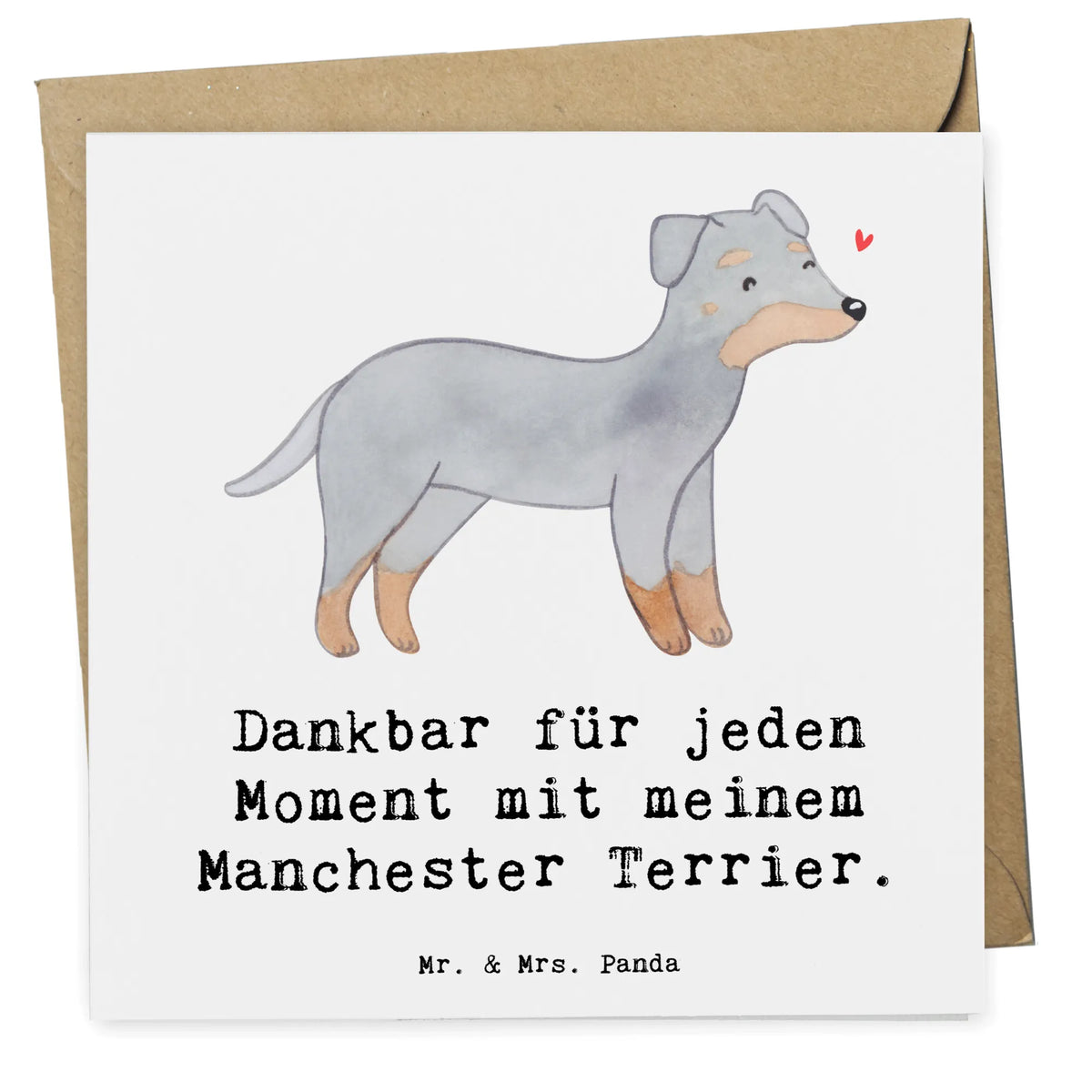 Deluxe Karte Manchester Terrier Moment doppelkarte, Klappkarte, Grußkarte, faltkarte, anlasskarte, Glückwunschkarte, Geschenk, Schenken, Hunderasse, Rassehund, Hundebesitzer, Tierfreund, Welpe, Hund, Manchester Terrier
