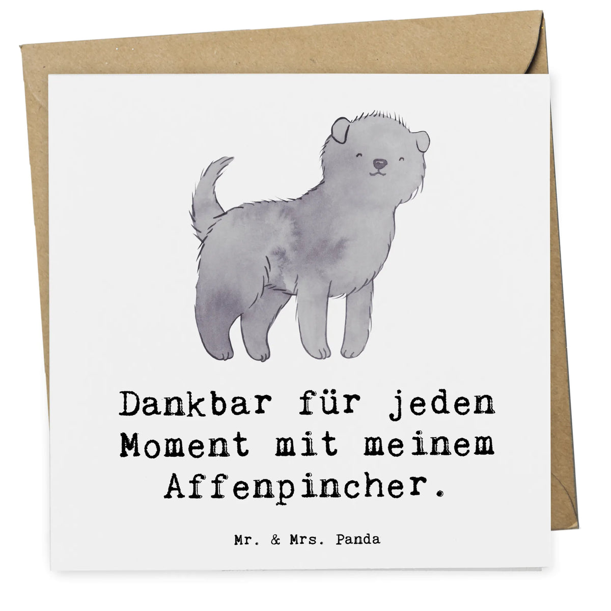 Deluxe Karte Affenpincher Moment Grußkarte, faltkarte, doppelkarte, Klappkarte, anlasskarte, Glückwunschkarte, Geschenk, Schenken, Hunderasse, Rassehund, Hundebesitzer, Tierfreund, Welpe, Hund, Affenpincher