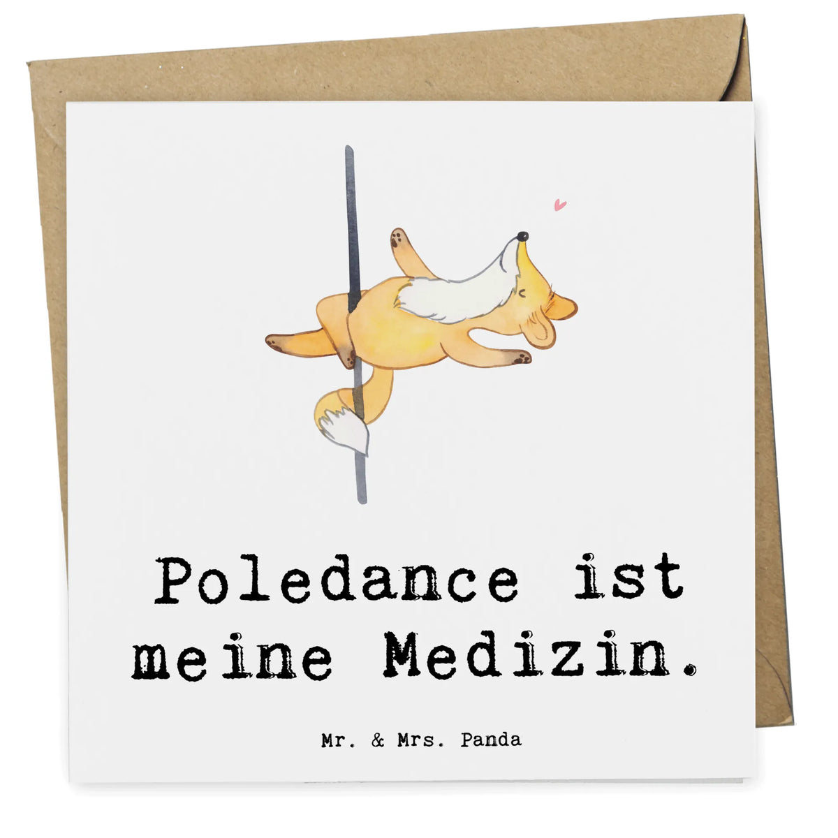 Deluxe Karte Fuchs Poledance faltkarte, Grußkarte, doppelkarte, Glückwunschkarte, Klappkarte, anlasskarte, Sportart, Hobby, Danke, Dankeschön, Geschenk, Auszeichnung, Gewinn, Sportler, Schenken, Sport, Pole Dance, Tanzen, Tanz