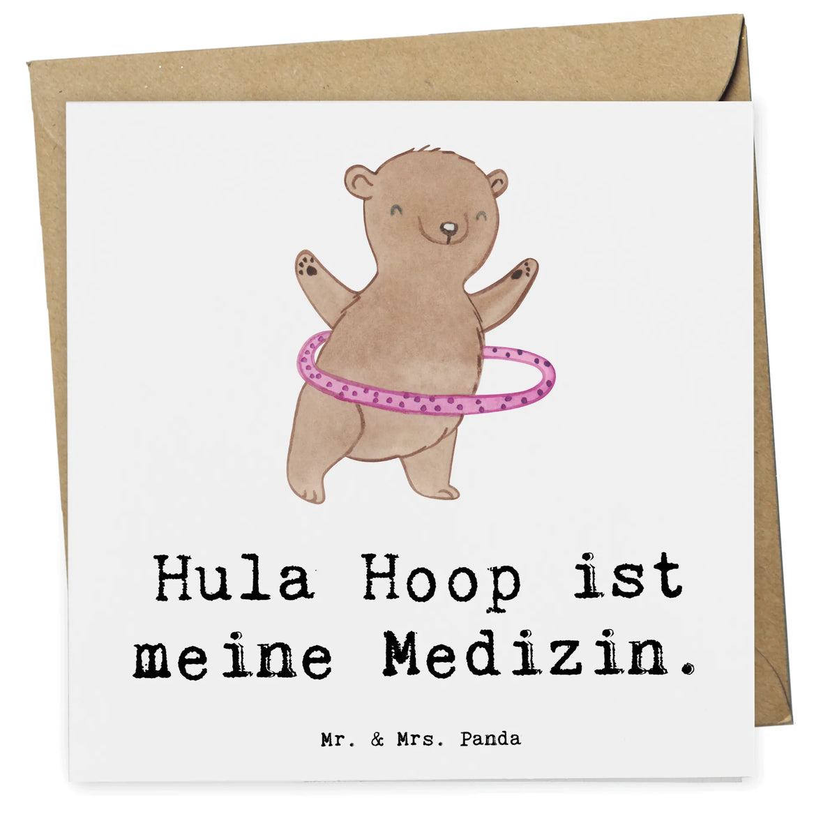 Deluxe Karte Bär Hula Hoop Glückwunschkarte, faltkarte, Grußkarte, Klappkarte, anlasskarte, doppelkarte, Sportart, Hobby, Danke, Dankeschön, Geschenk, Auszeichnung, Gewinn, Sportler, Schenken, Sport, Training, Hula Hoop, Fitness