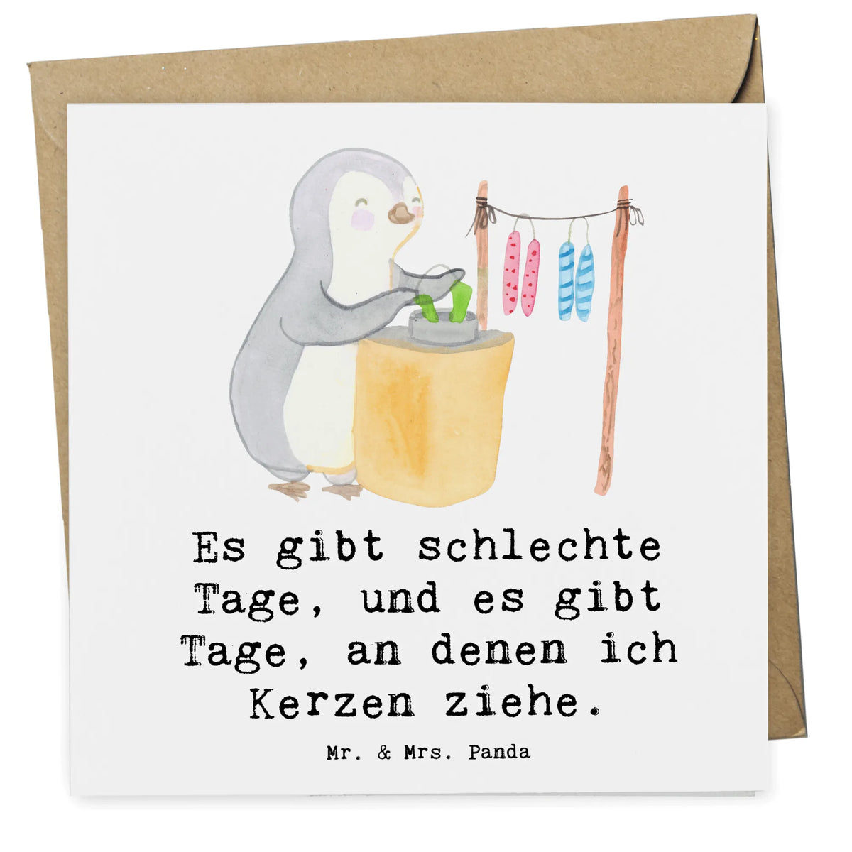 Deluxe Karte Pinguin Kerzenziehen faltkarte, Grußkarte, doppelkarte, Glückwunschkarte, Klappkarte, anlasskarte, Sportart, Hobby, Danke, Dankeschön, Geschenk, Auszeichnung, Gewinn, Sportler, Schenken, Sport, Kerzen Ziehen. DIY, Deko Basteln, Kerzenziehen