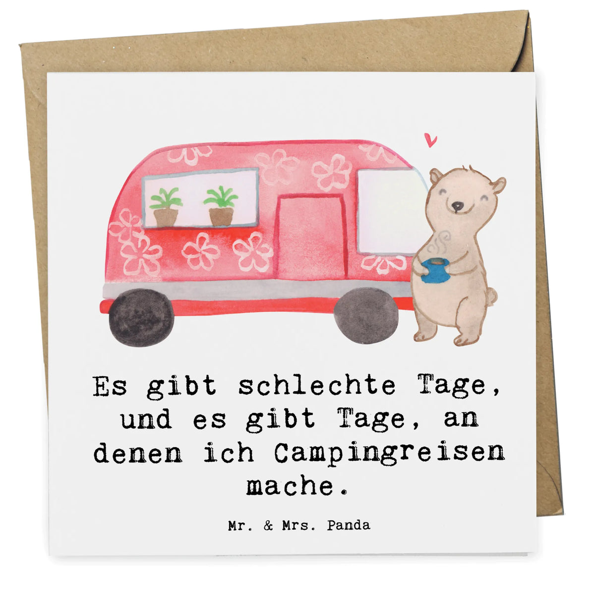 Deluxe Card bear camper Grußkarte, faltkarte, doppelkarte, anlasskarte, Glückwunschkarte, Klappkarte, Sportart, Hobby, Danke, Dankeschön, Geschenk, Auszeichnung, Gewinn, Sportler, Schenken, Sport, Wohnmobil, Camper, Roadtrip, Campen, Zelten, Urlaub, Campingplatz