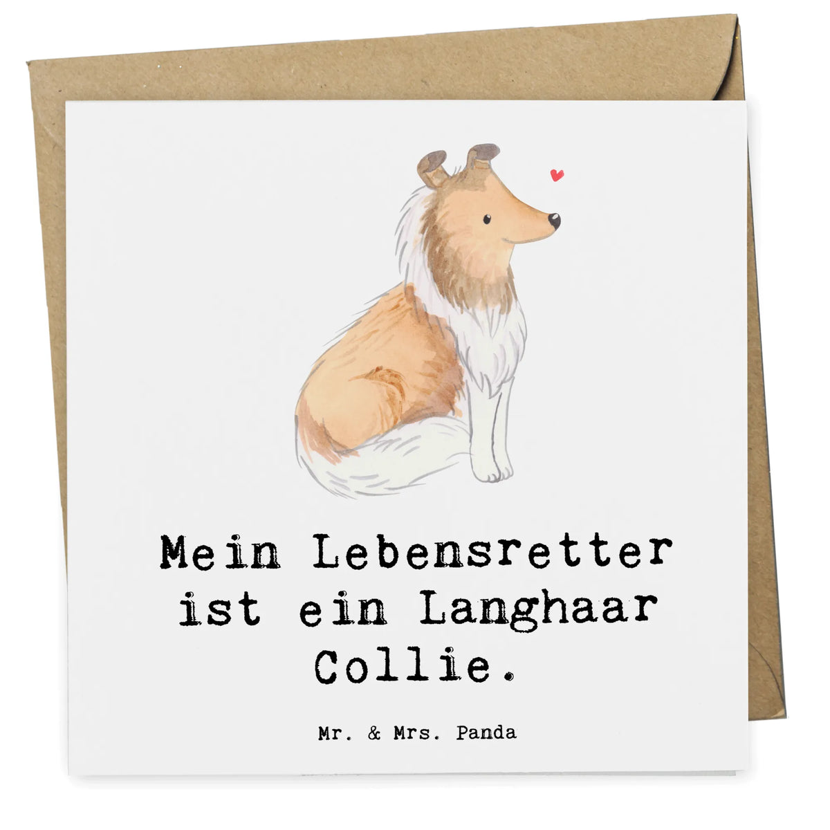 Deluxe Karte Langhaar Collie Lebensretter doppelkarte, faltkarte, Klappkarte, Glückwunschkarte, anlasskarte, Grußkarte, Geschenk, Schenken, Hunderasse, Rassehund, Hundebesitzer, Tierfreund, Welpe, Hund, Britischer Hütehund, Langhaar Collie