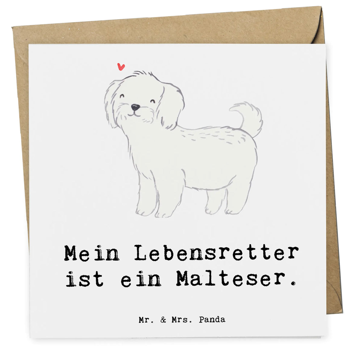 Deluxe Karte Malteser Lebensretter faltkarte, anlasskarte, Klappkarte, doppelkarte, Grußkarte, Glückwunschkarte, Geschenk, Schenken, Hunderasse, Rassehund, Hundebesitzer, Tierfreund, Welpe, Hund, Malteser
