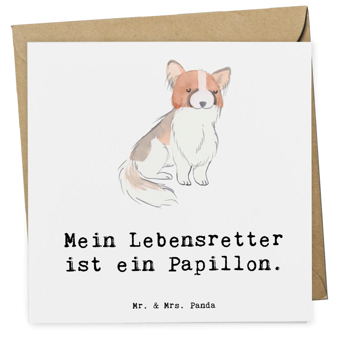 Deluxe Karte Papillon Lebensretter anlasskarte, doppelkarte, faltkarte, Grußkarte, Klappkarte, Glückwunschkarte, Geschenk, Schenken, Hunderasse, Rassehund, Hundebesitzer, Tierfreund, Welpe, Hund, Kontinentaler Zwergspaniel, Papillon