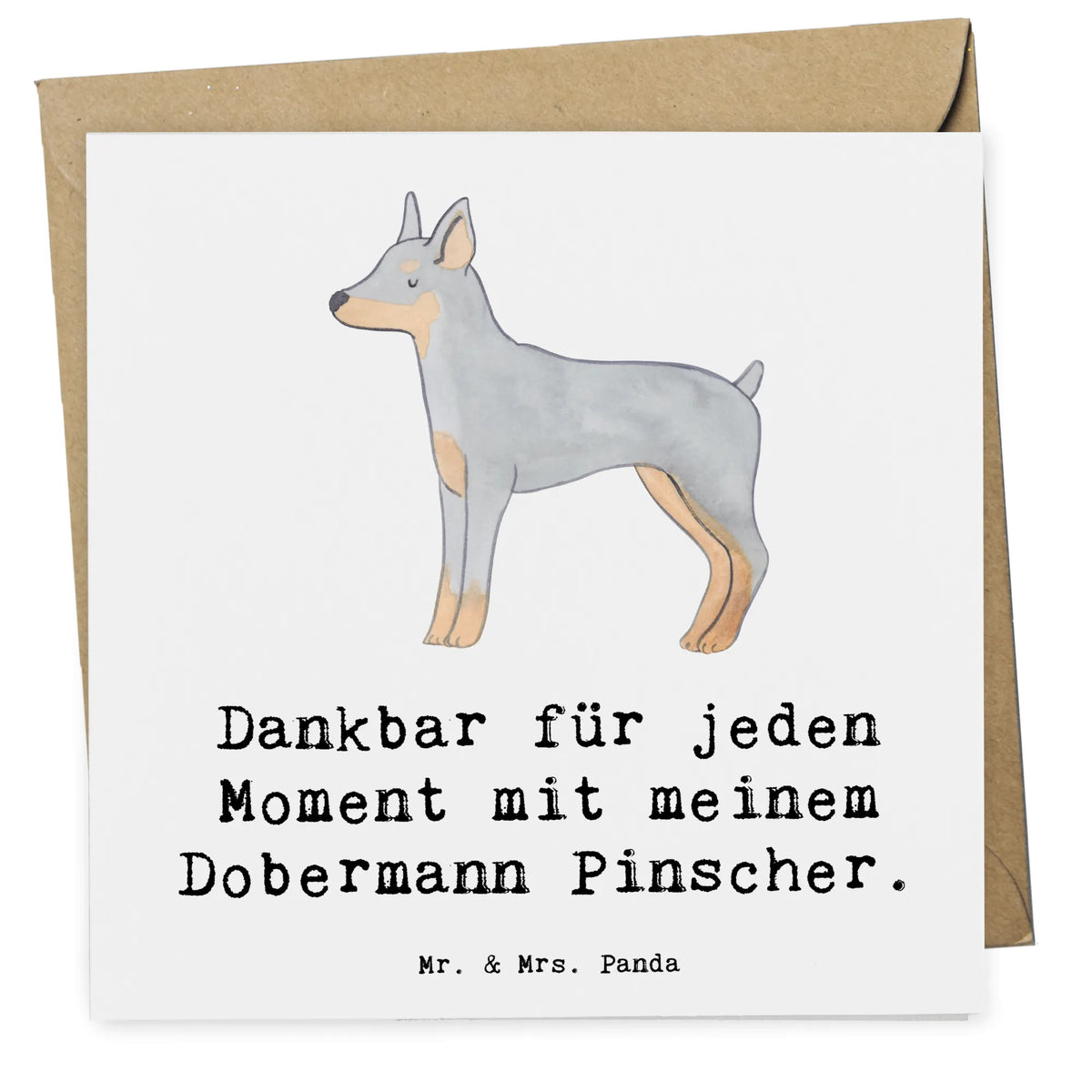 Deluxe Karte Dobermann Pinscher Moment Glückwunschkarte, Grußkarte, doppelkarte, faltkarte, anlasskarte, Klappkarte, Geschenk, Schenken, Hunderasse, Rassehund, Hundebesitzer, Tierfreund, Welpe, Hund, Dobermann Pinscher