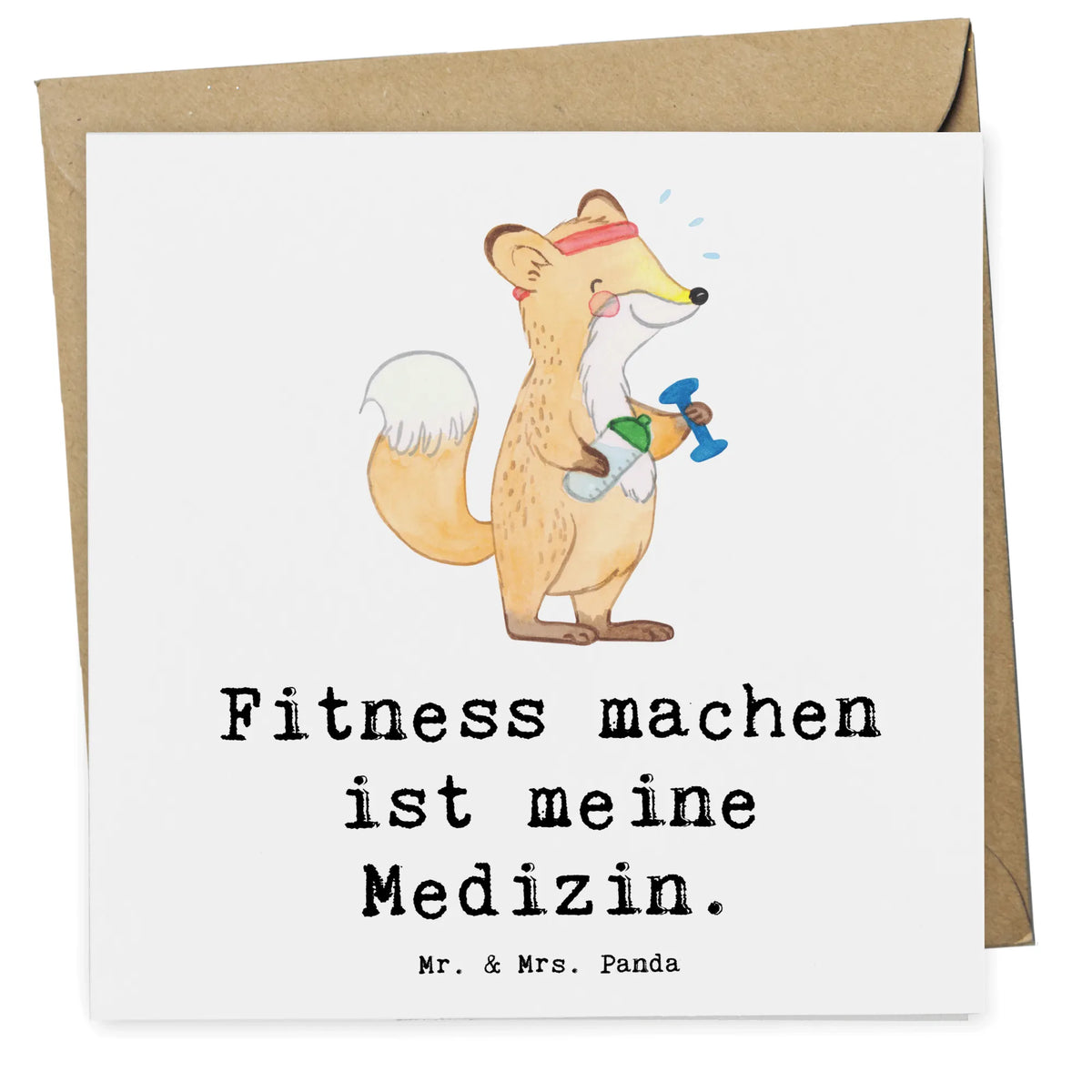 Deluxe Karte Fuchs Fitness Klappkarte, anlasskarte, faltkarte, Glückwunschkarte, Grußkarte, doppelkarte, Sportart, Hobby, Danke, Dankeschön, Geschenk, Auszeichnung, Gewinn, Sportler, Schenken, Sport, Kraftsport, Sportclub, Fitness, Fitnessstudio, Sport Treiben