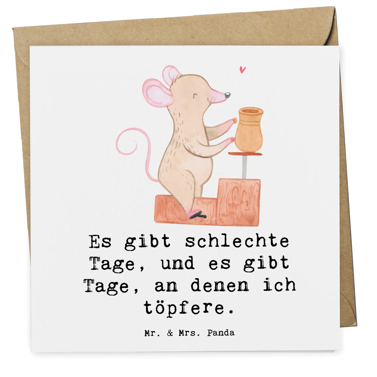 Deluxe Karte Maus Töpfern Klappkarte, anlasskarte, Grußkarte, doppelkarte, Glückwunschkarte, faltkarte, Sportart, Hobby, Danke, Dankeschön, Geschenk, Auszeichnung, Gewinn, Sportler, Schenken, Sport, Töpferkurs, Töpferei, Töpfern