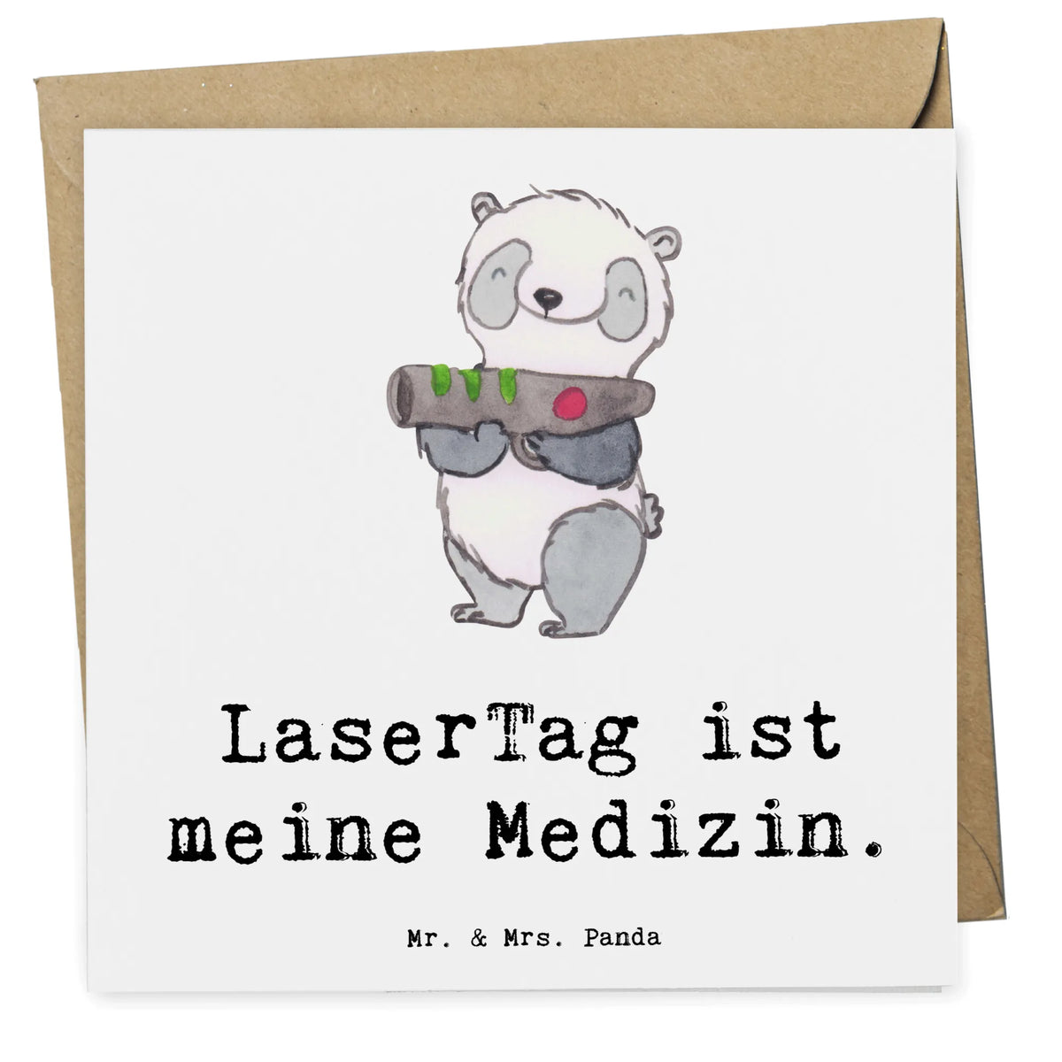Deluxe Karte Panda LaserTag anlasskarte, Glückwunschkarte, faltkarte, Klappkarte, doppelkarte, Grußkarte, Sportart, Hobby, Danke, Dankeschön, Geschenk, Auszeichnung, Gewinn, Sportler, Schenken, Sport, Lasergame Zentrum, Lasertag