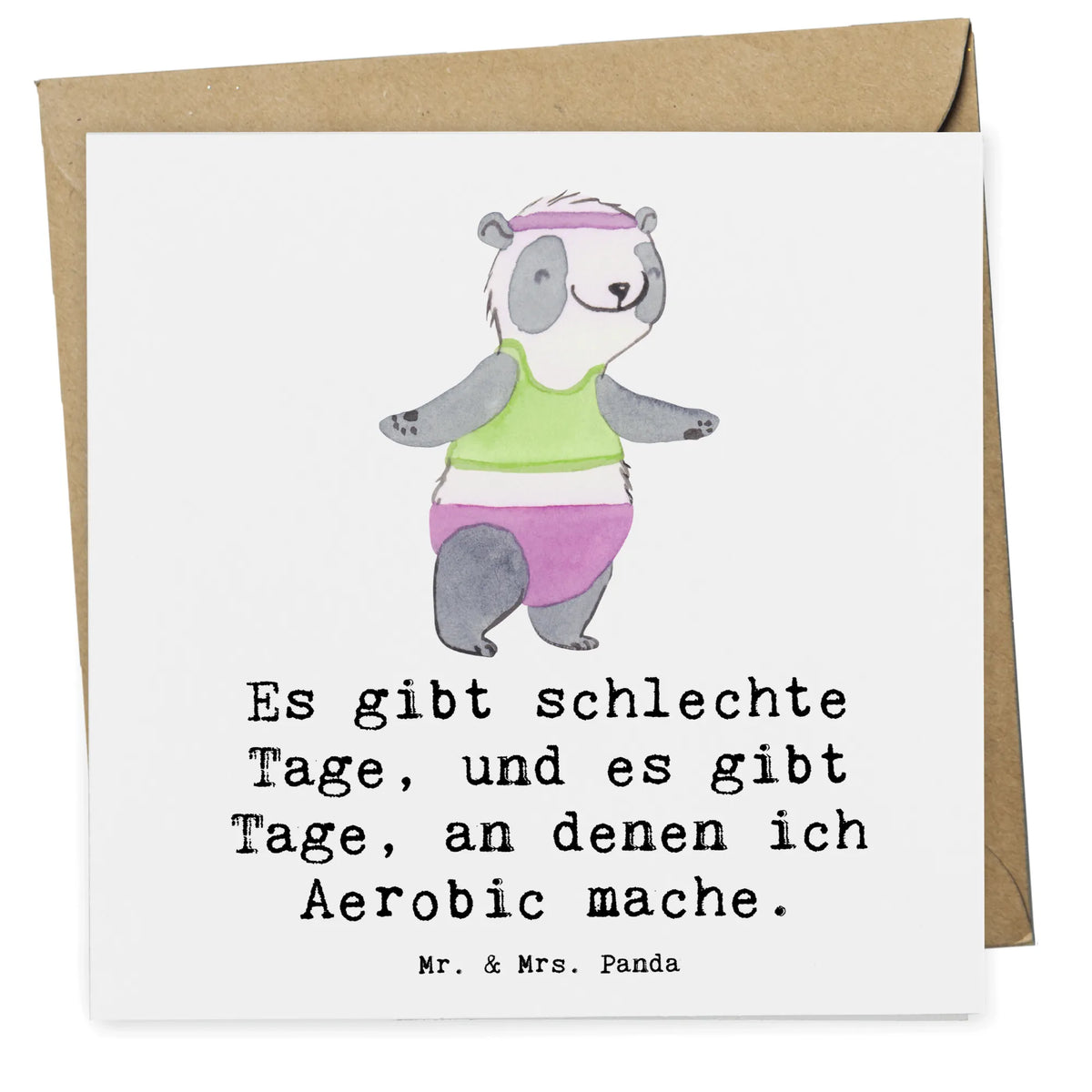 Deluxe Card panda aerobics Glückwunschkarte, Klappkarte, doppelkarte, anlasskarte, faltkarte, Grußkarte, Sportart, Hobby, Danke, Dankeschön, Geschenk, Auszeichnung, Gewinn, Sportler, Schenken, Sport, Aerobic, Aerobic Fitness, Fitnessstudio