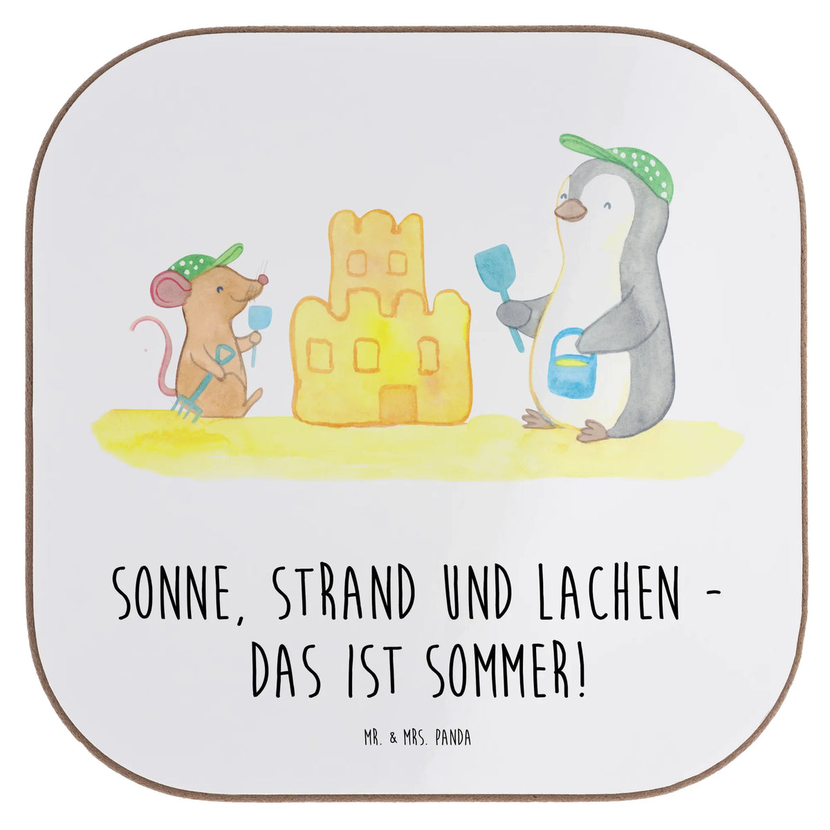 Square coaster Sonne, Strand und Lachen - das ist Sommer! summer themes, vacation themes, products for vacationers, summer products
