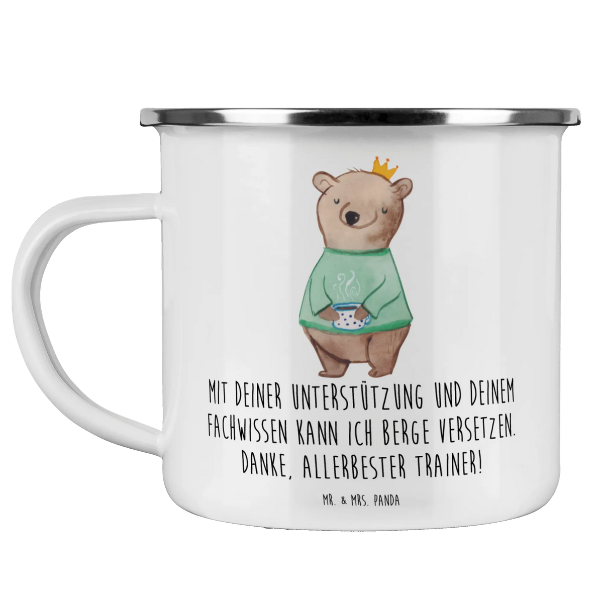 Camping Emaille Tasse Bester Trainer Tasse Emaille, Emailletasse, Blechtasse, Emaille Becher, becher emaille, Emaille Tasse, reisetasse, Teebecher, Haferl, Pott, Teetasse, wanderbecher, Reisebecher, metallbecher, Campingbecher, Campingtasse, Outdoor Becher, wandertasse, Outdoor Tasse, outdoortasse, emaillebecher, Motivtasse, Kaffeepott, blechbecher, Dekoration, sprüche, zitate, spruch kollektion, inspiration, motivation, lebensweisheiten, geschenkideen, wanddeko, wohnaccessoires, sprüche sammlung, schöne sprüche, glück, liebe, freude, Lächeln, alltag verschönern, nachhaltige geschenke, Kreativ, Einzigartig, shopify, mr and mrs panda