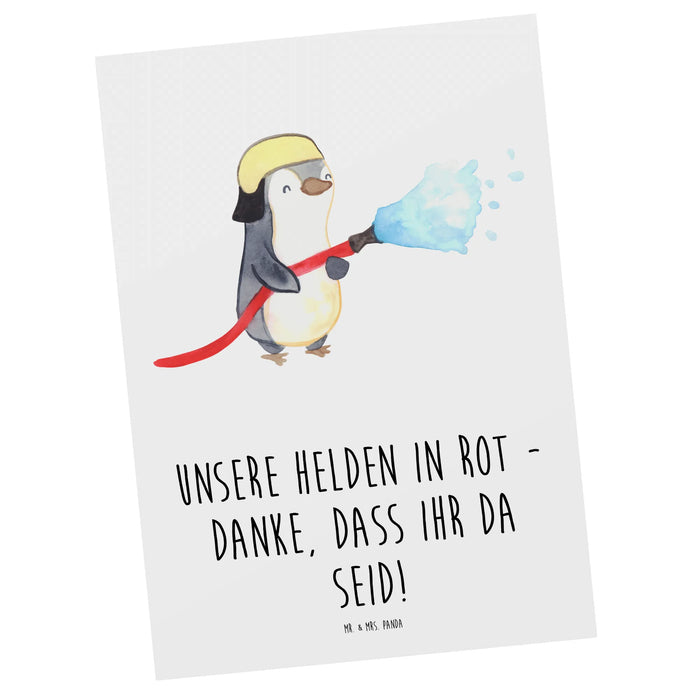Postkarte Feuerwehrmann Helden